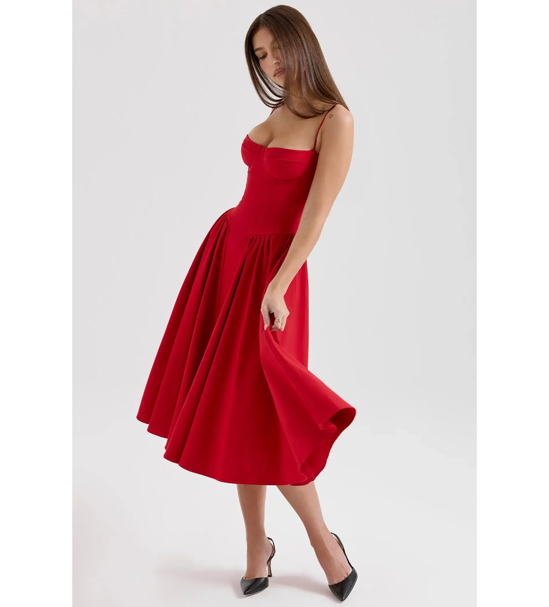 House of CB Samaria Midi Dress Red Size XS / Size 6 - Image 2