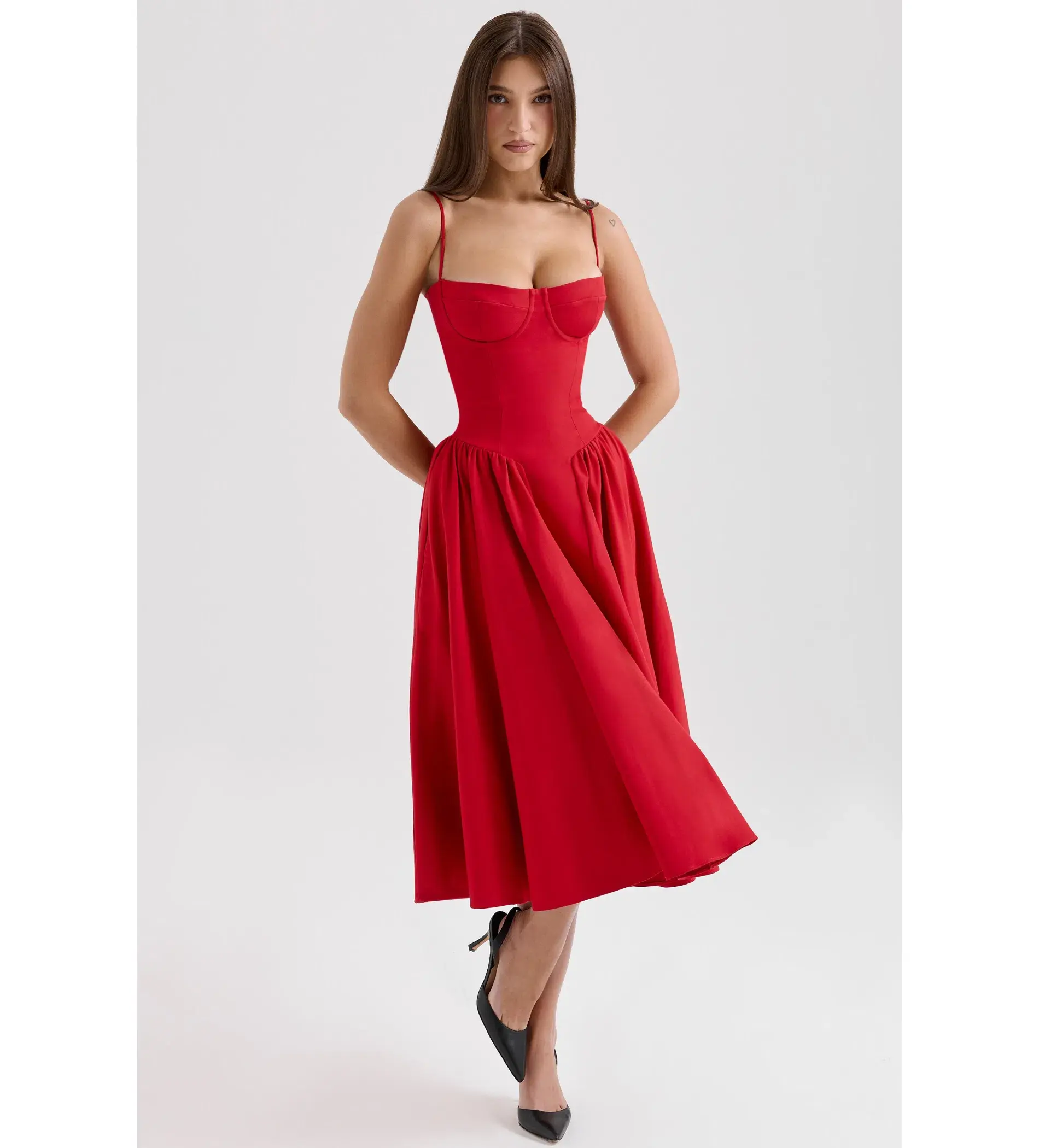 House of CB Samaria Midi Dress Red Size XS / Size 6 - Image 3
