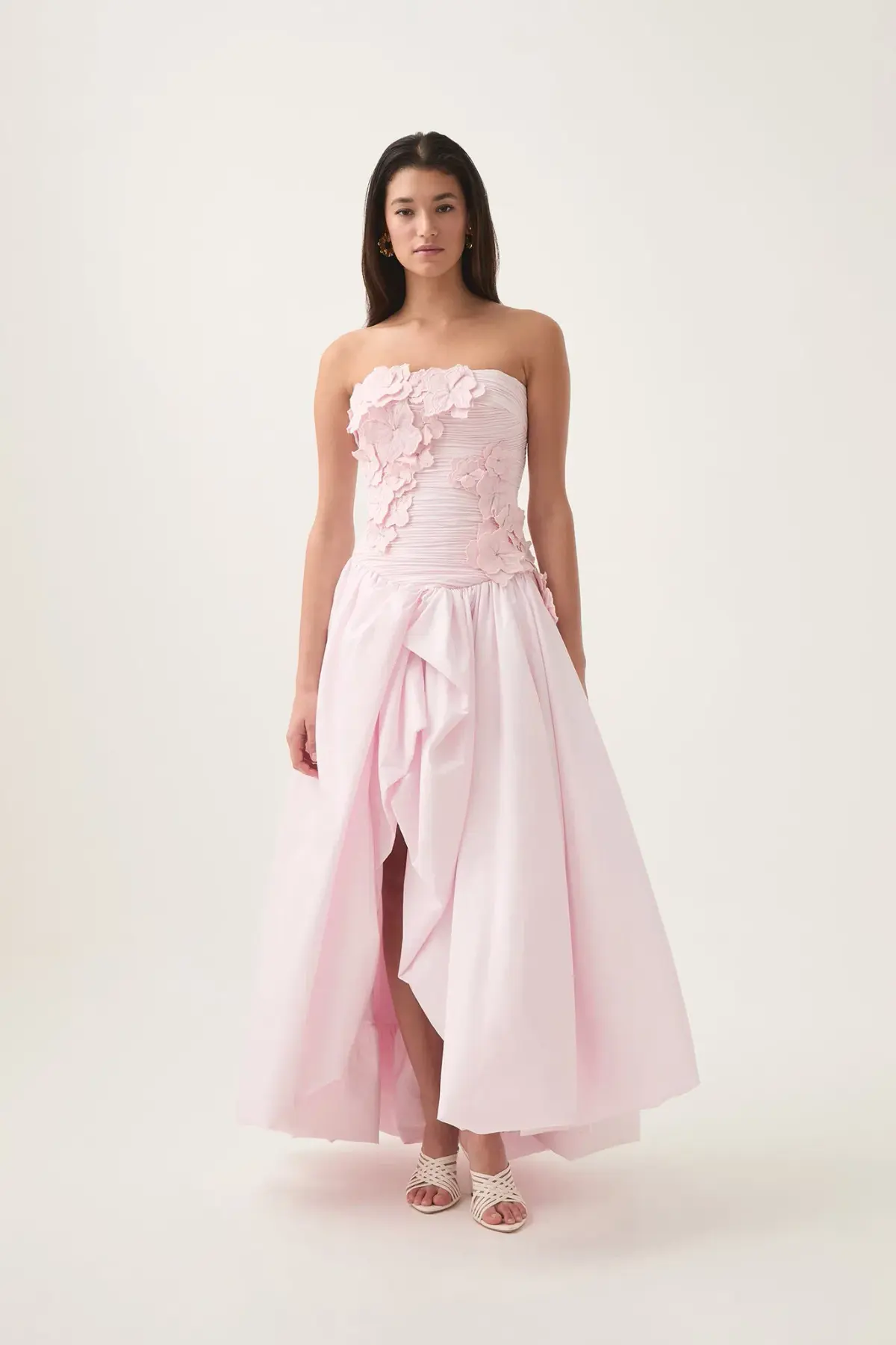 Aje Splendour Flower Midi Gown Dress Pastel Pink Size 14 - Image 1