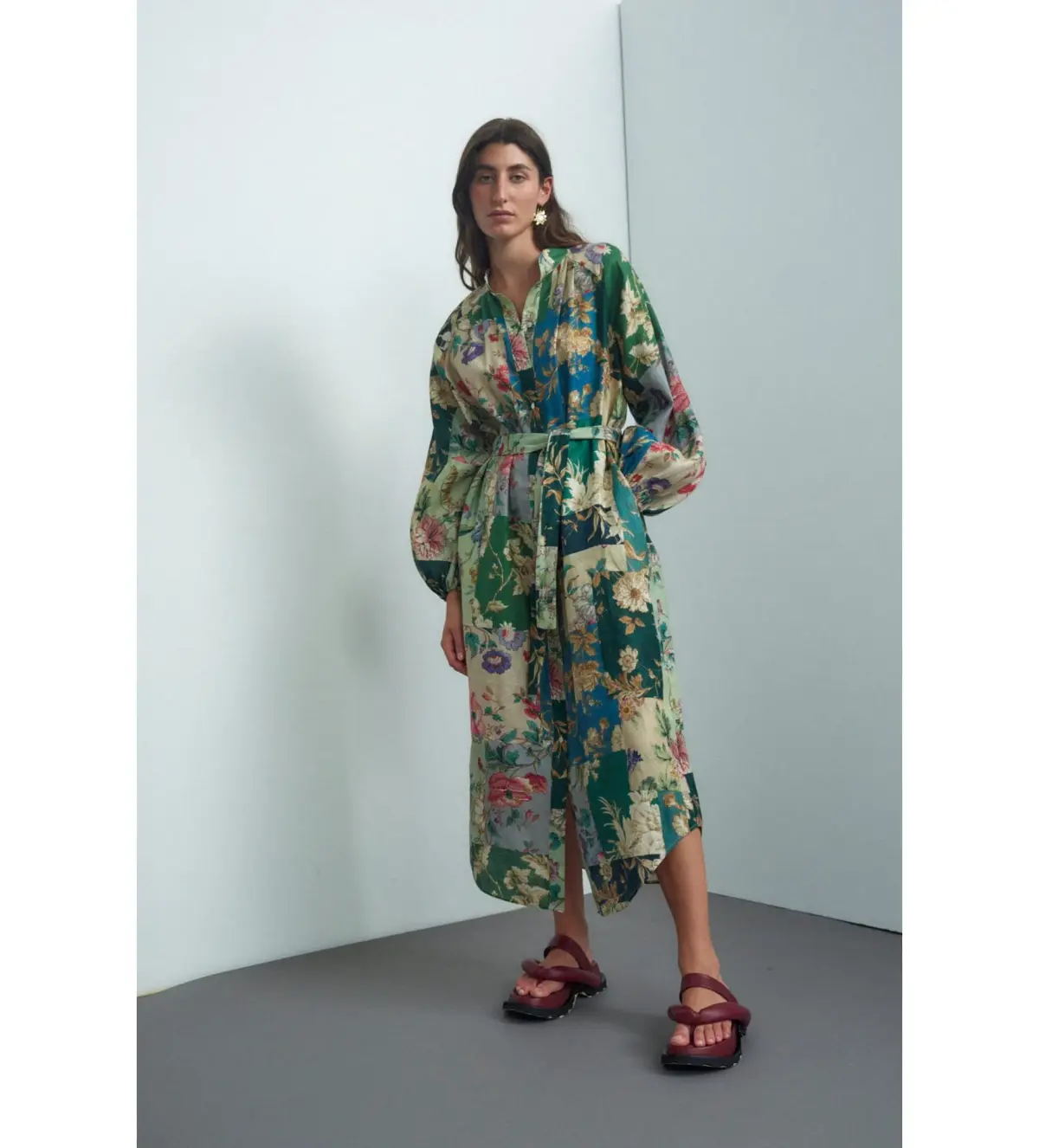 Alemais Loretta Patchwork Shirt Dress Floral Size 10 - Image 1