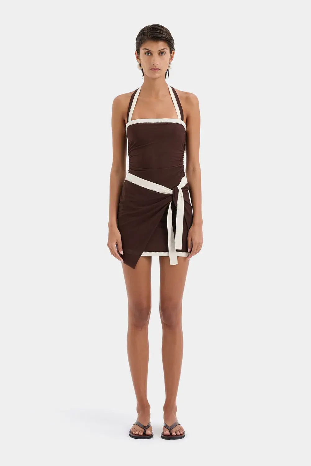 Sir the Label Jacques Mini Dress Chocolate  Size 10  - Image 1