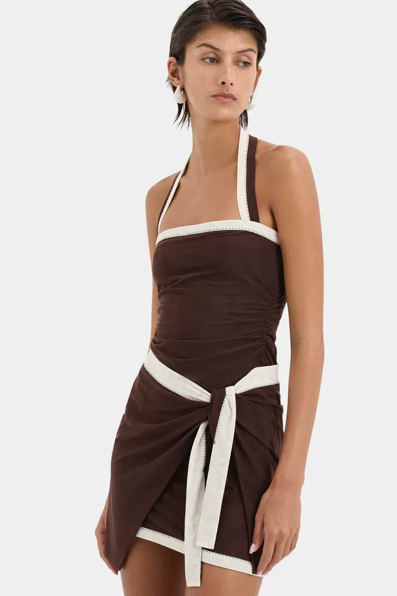 Sir the Label Jacques Mini Dress Chocolate  Size 10  - Image 6