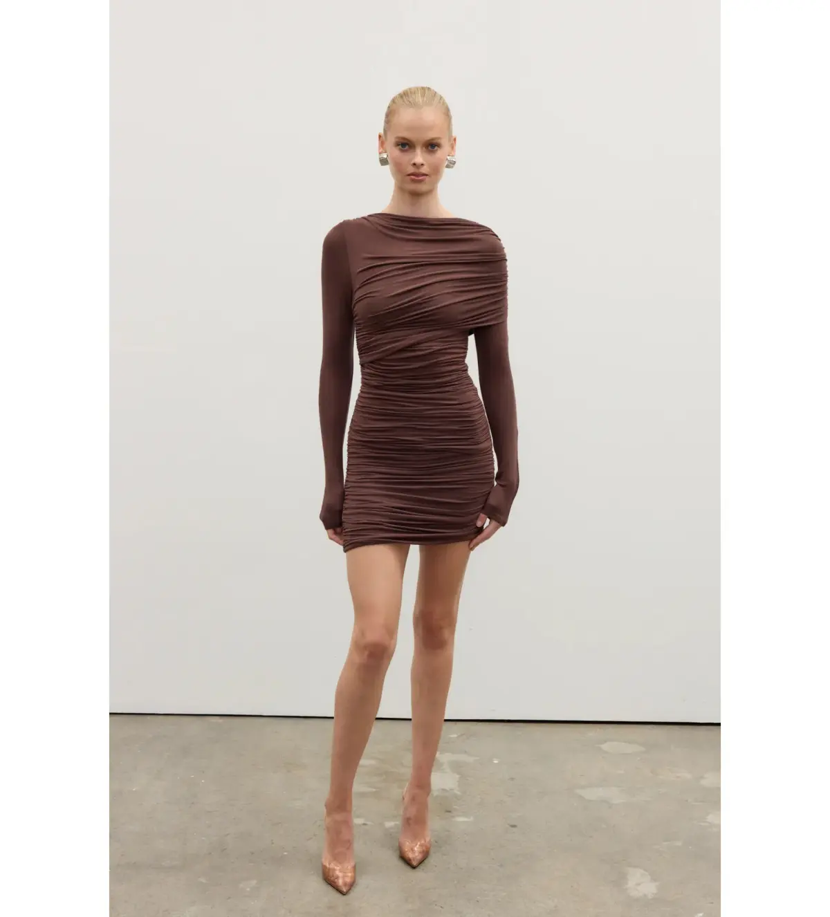 Bayse Kai Mini Dress Chocolate Size XS/AU 6 - Image 1