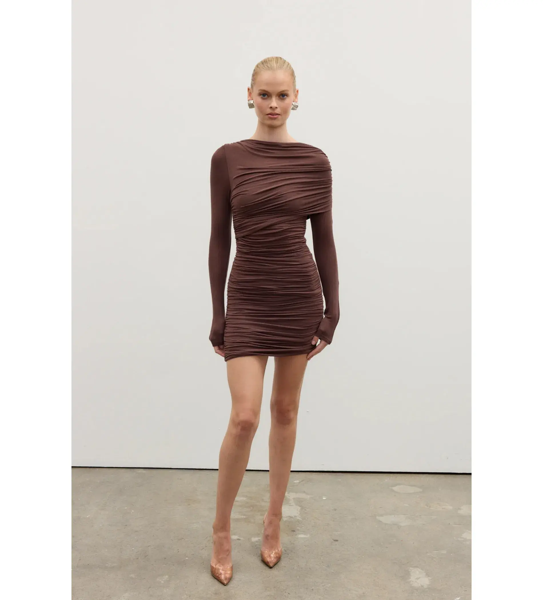 Bayse Kai Mini Dress Chocolate Size XS/AU 6 - Image 1