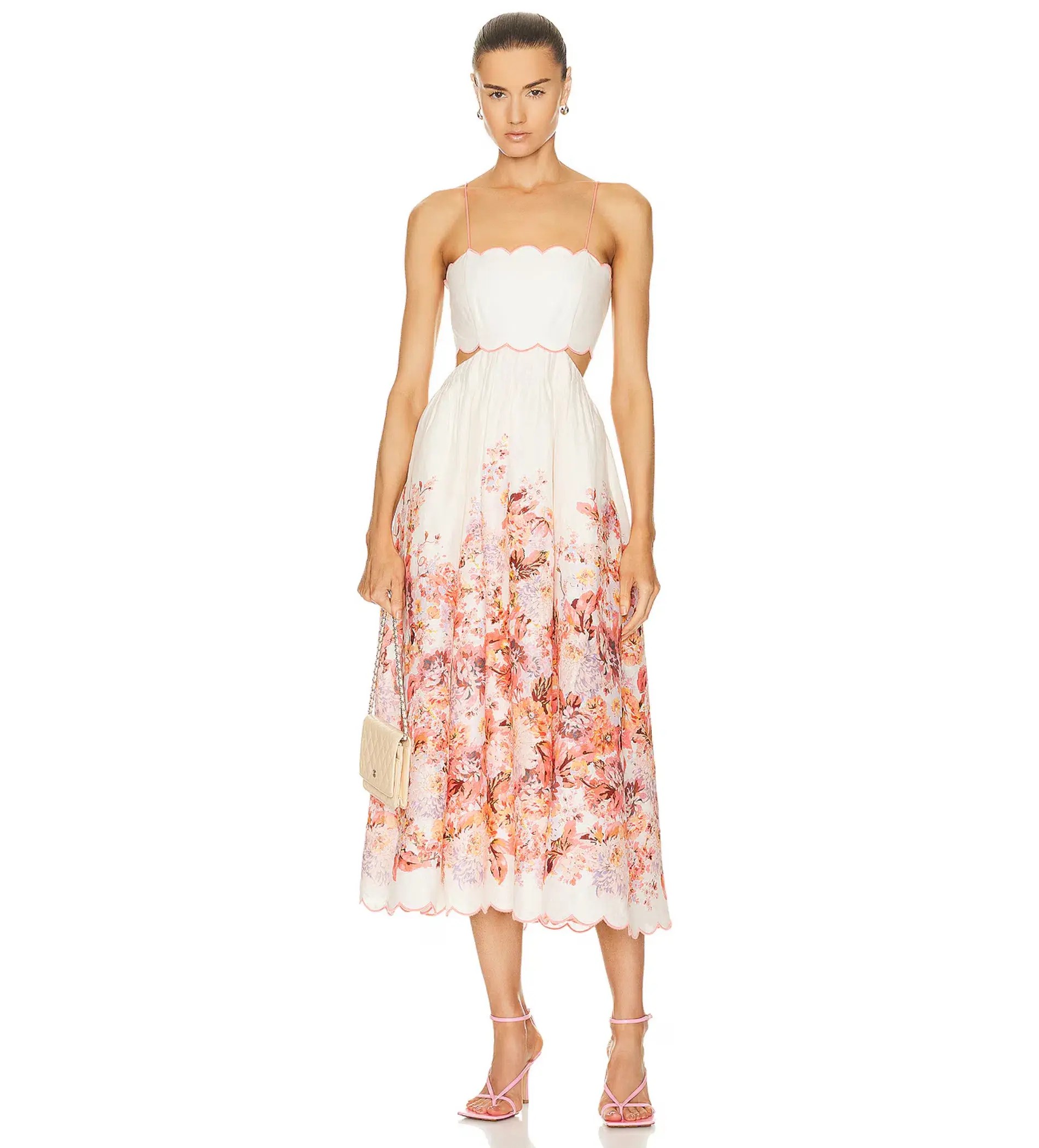 Zimmermann Devi Scallop Midi Dress in Size 3 / AU 12 - Image 1