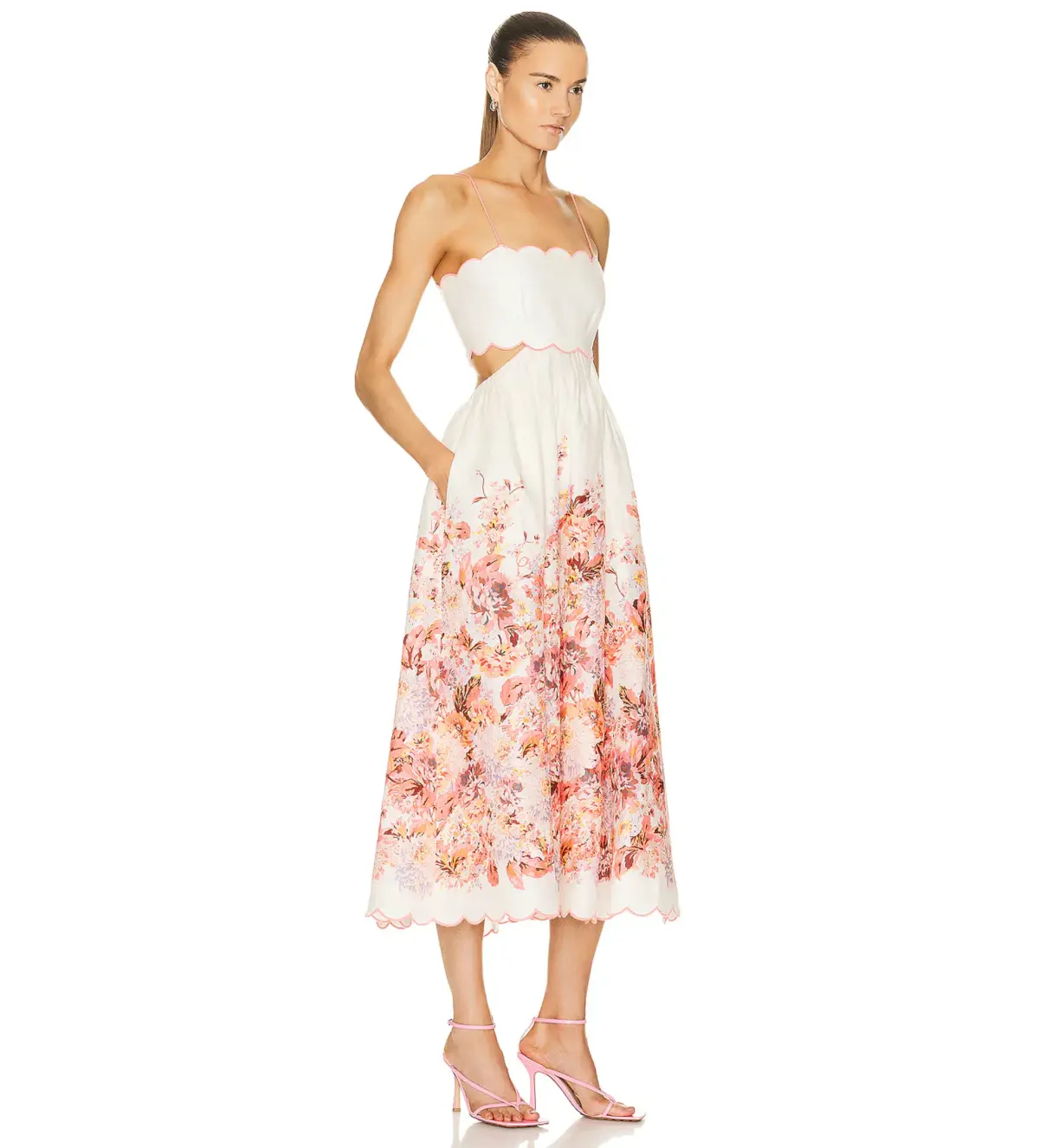 Zimmermann Devi Scallop Midi Dress in Size 3 / AU 10-12 - Image 2