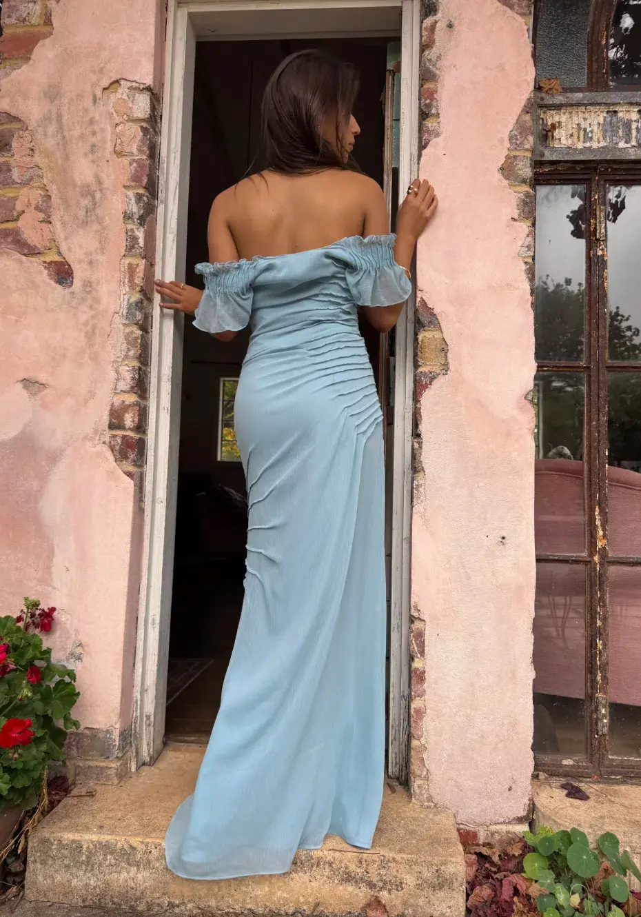 Vera Wang The Parissa Maxi Dress Blue Size 6 - Image 4