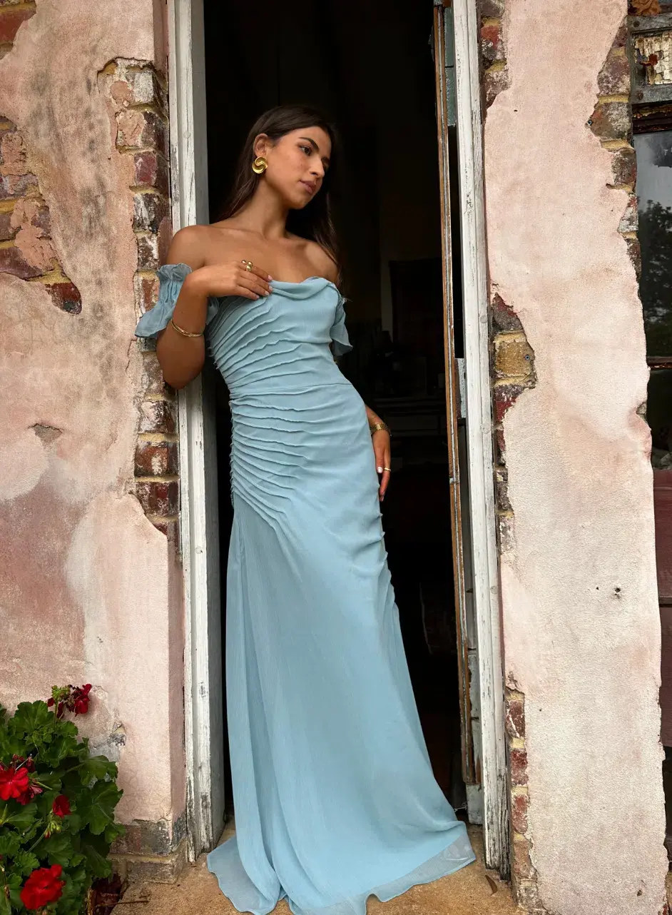 Vera Wang The Parissa Maxi Dress Blue Size 6 - Image 2