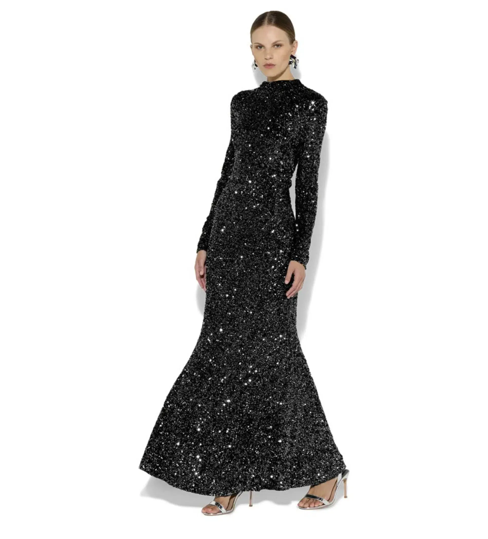 Montique Rapture Sequin Gown Black Size 14/L - Image 2
