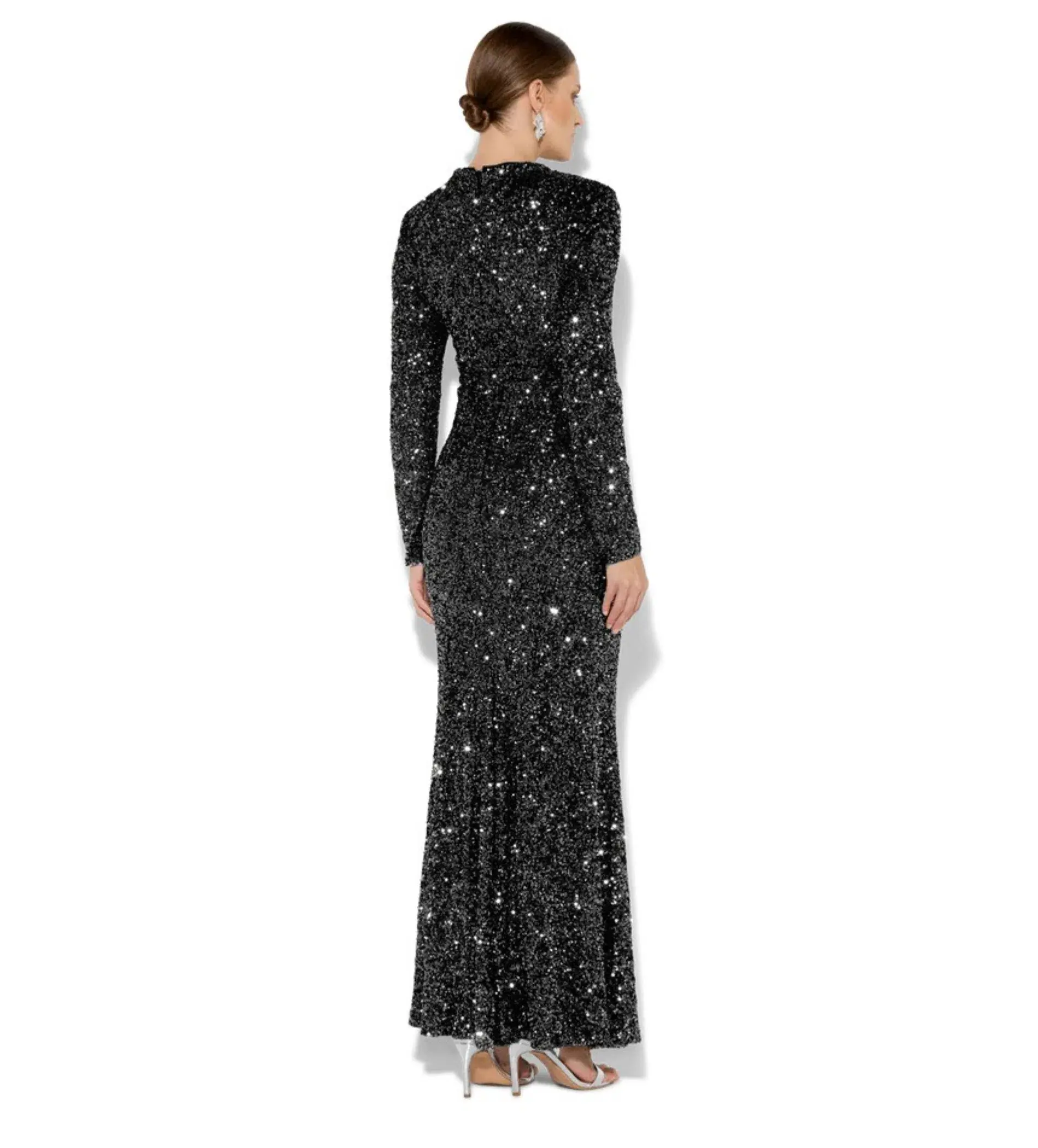 Montique Rapture Sequin Gown Black Size 14/L - Image 3