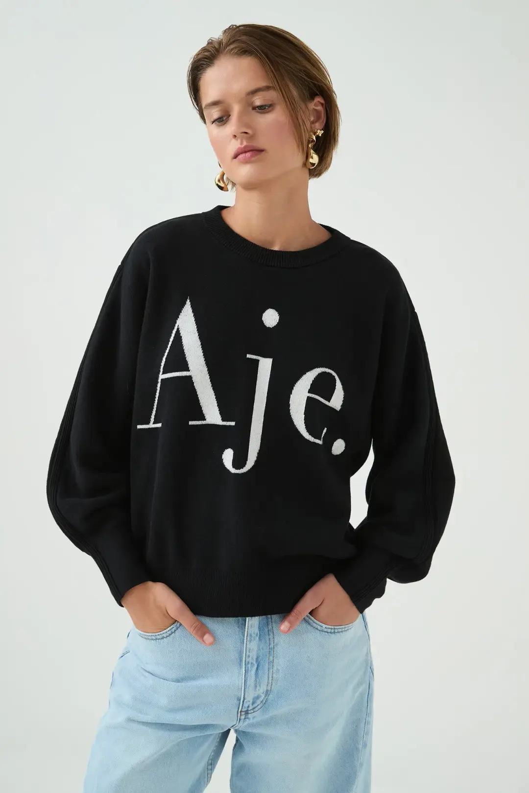 Arden Logo Knit Black Ivory Size AU  for rent on The Volte - main image