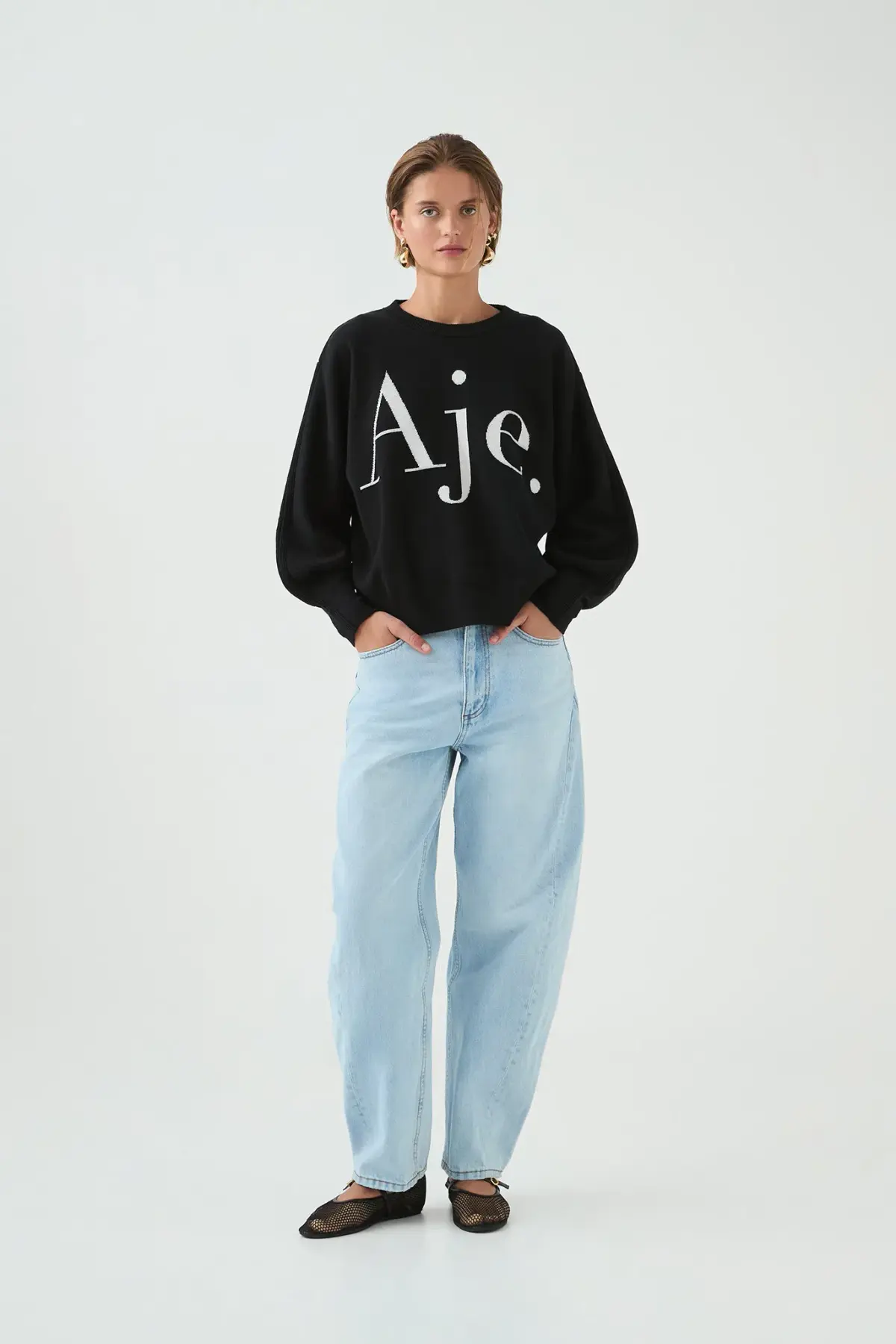 Arden Logo Knit Black Ivory Size AU  - Image 3
