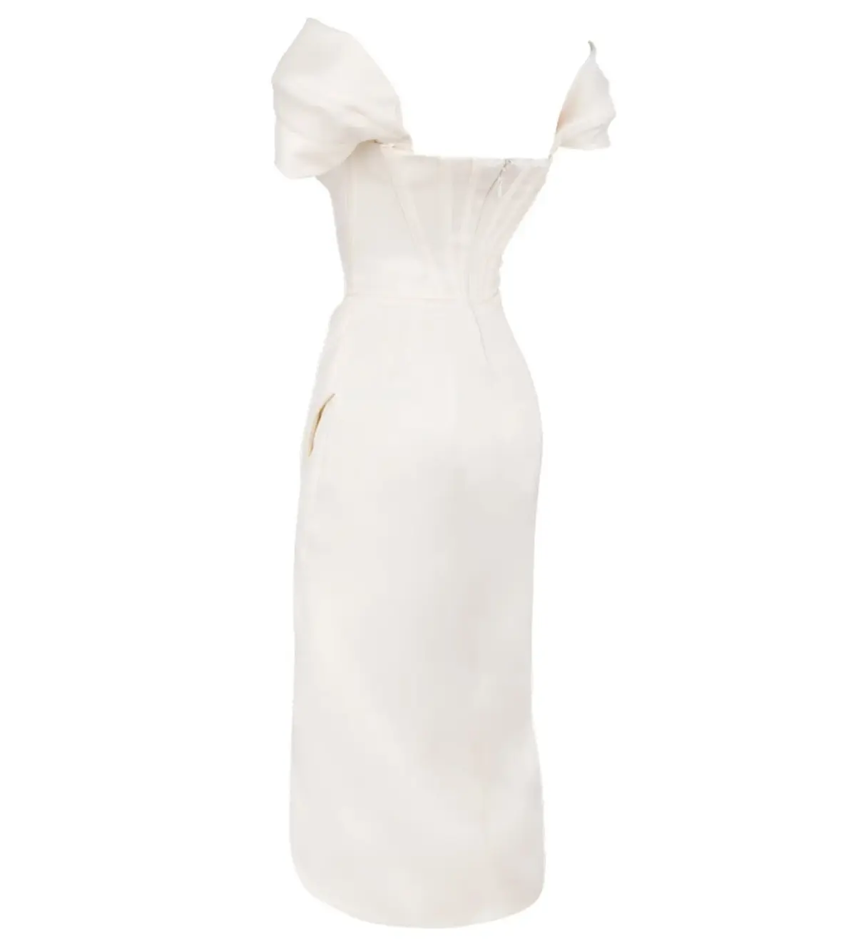 House Of CB Loretta Midi Dress Ivory Size 8/XS - Image 7