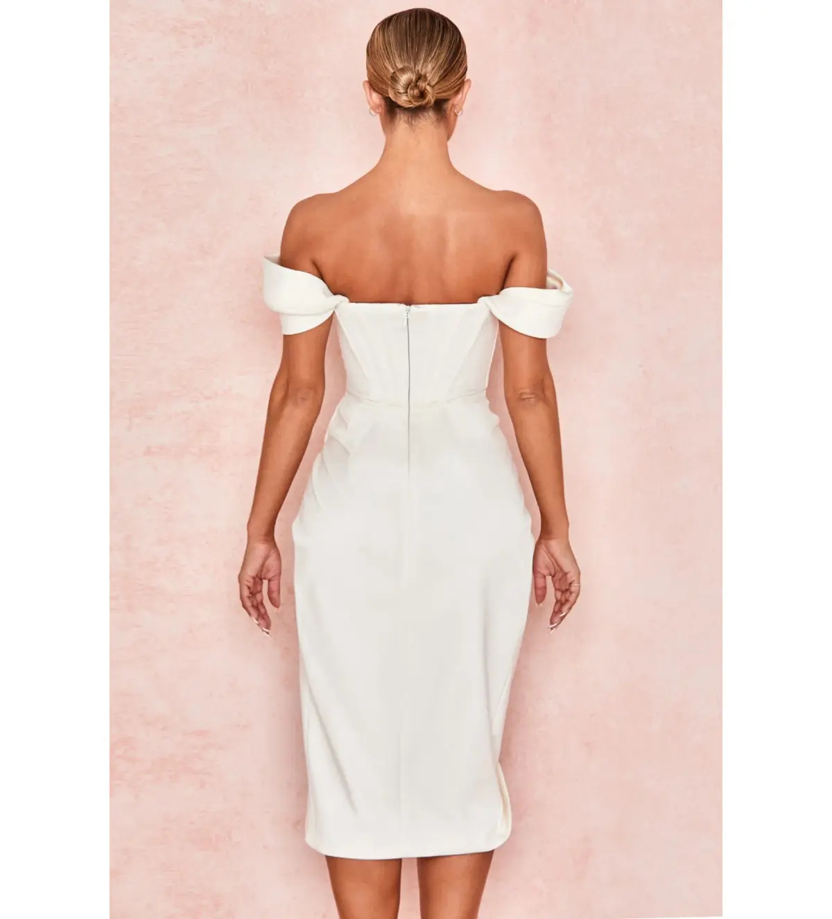 House Of CB Loretta Midi Dress Ivory Size 8/XS - Image 5