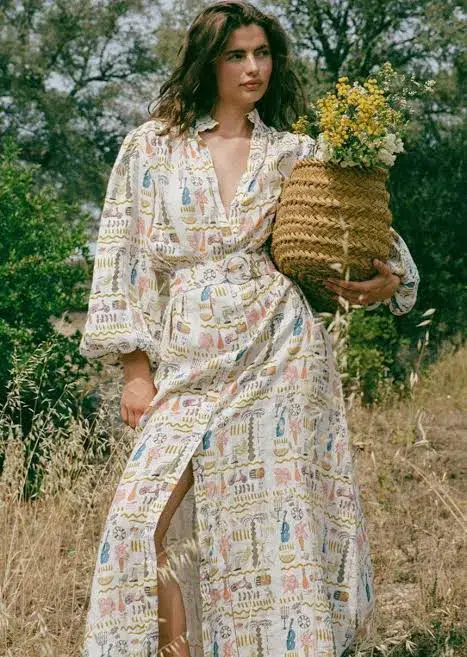 Palm Noosa Noddy Verano Maxi Dress Print Size 10  - Image 5