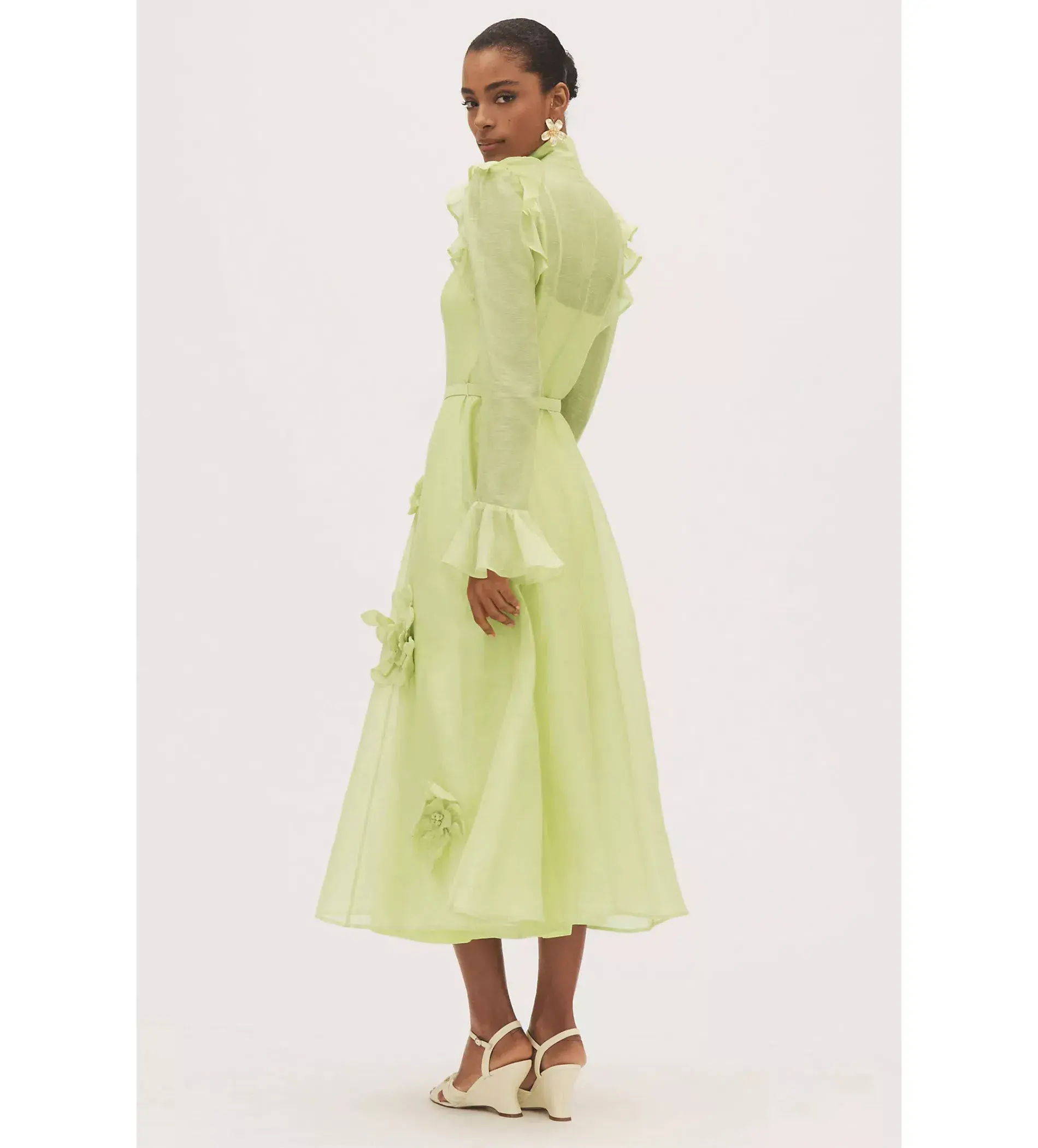 Leo Lin Katrina Butterfly Midi in Green  Size AU  8  - Image 3