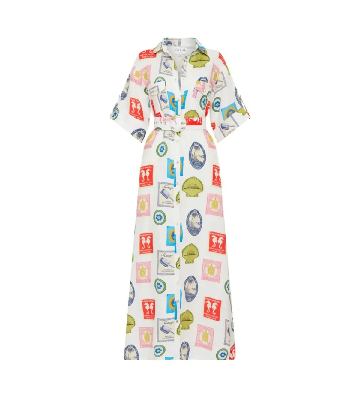 Palm Noosa Memento Maxi Dress Holiday Stamp Size AU 6 - Image 6