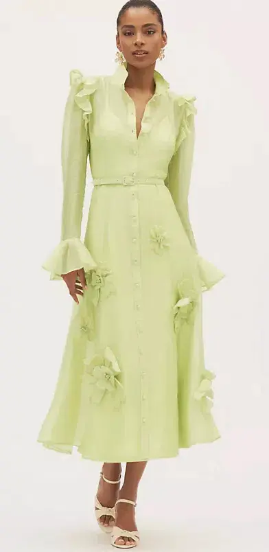 Leo Lin Katrina Butterfly Midi Chartreuse Size AU 12  - Image 1