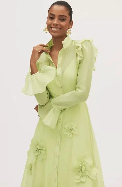 Leo Lin Katrina Butterfly Midi Chartreuse Size AU 12  - Image 2