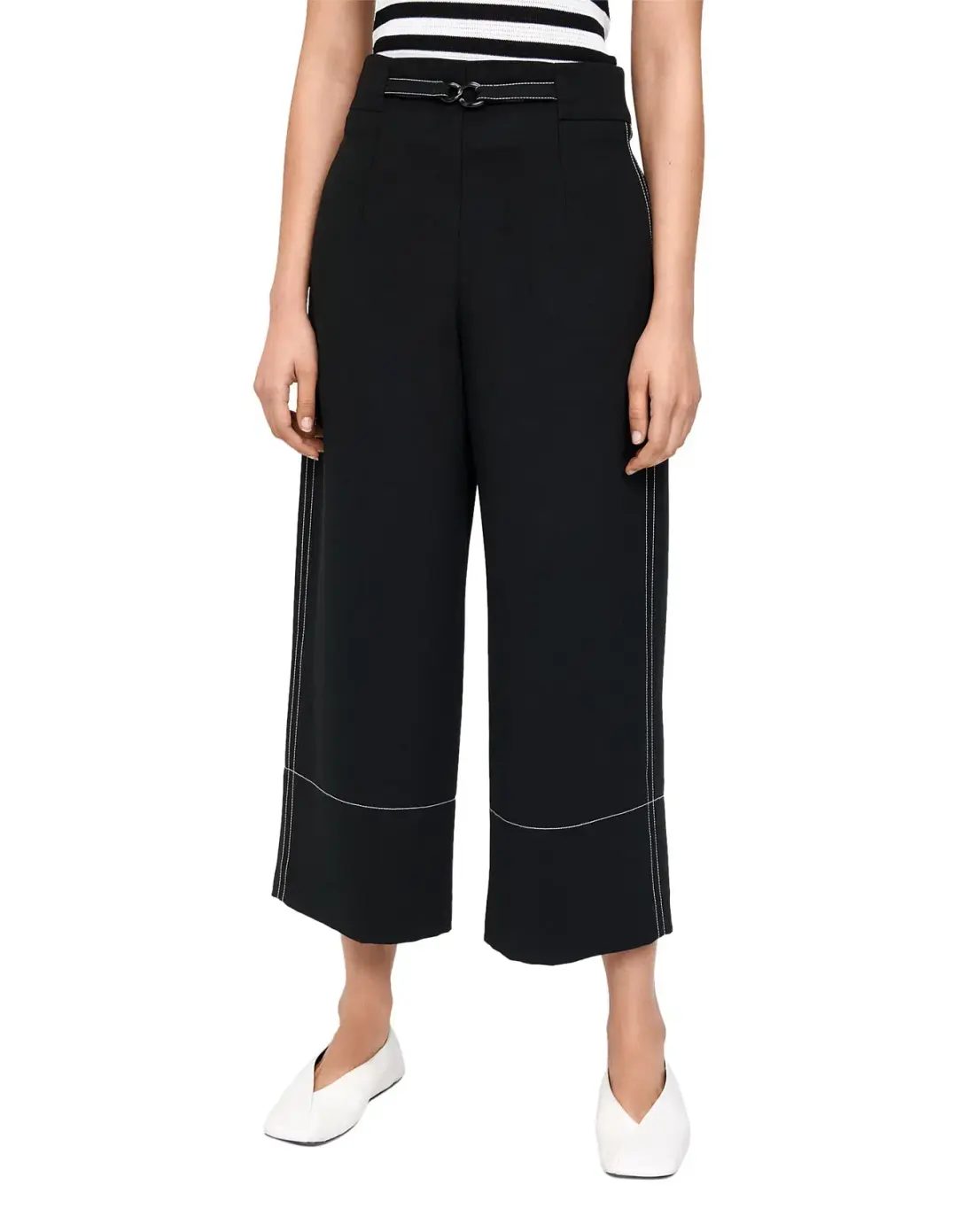 Double Weave Topstitched Cropped Pant Size AU for rent on The Volte - main image