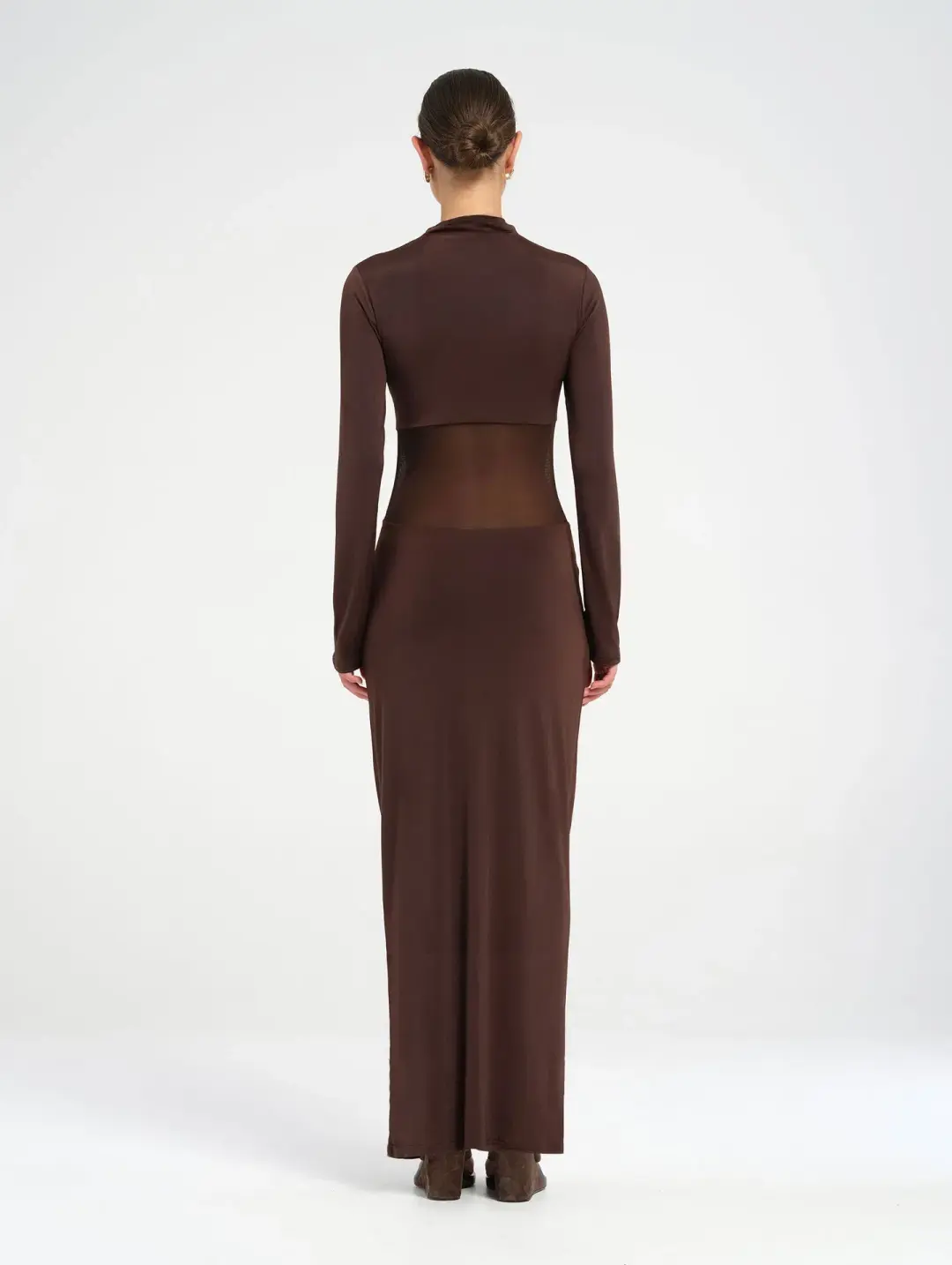 Benni Dora Maxi Dress Chocolate Size AU 8 for rent on The Volte - main image