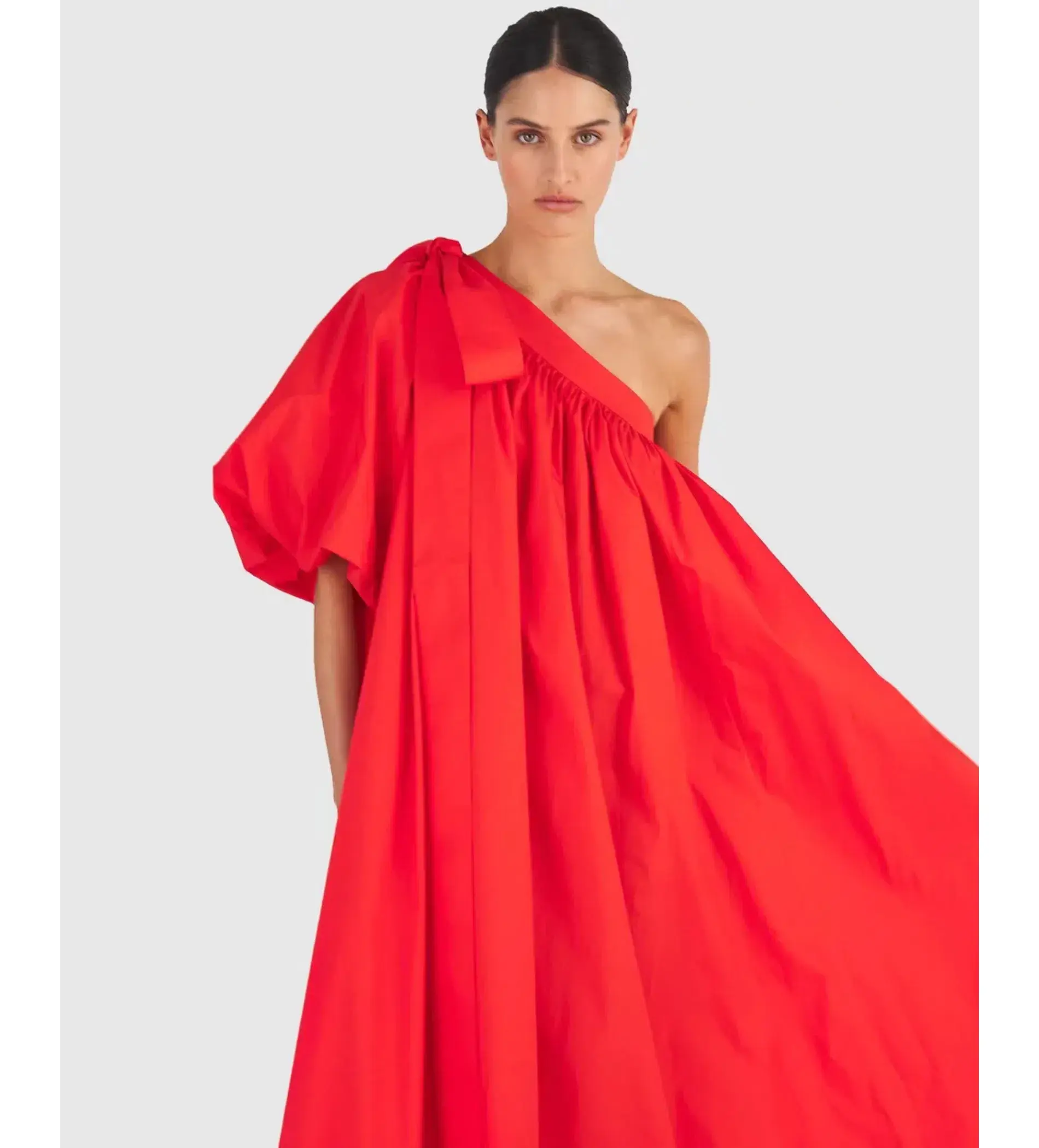 Oroton One Shoulder Dress in True Red Size 12 - Image 2