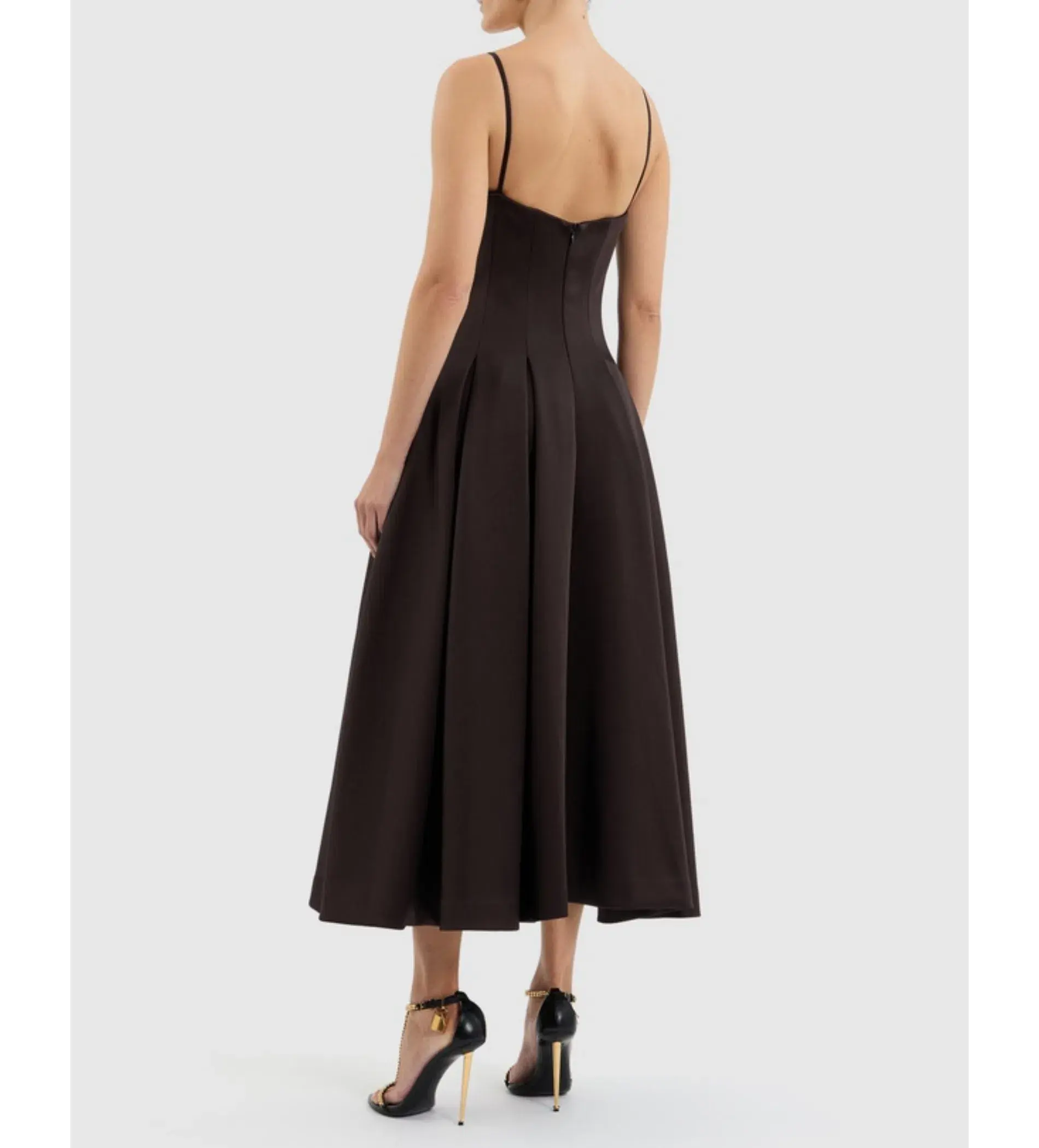 Rebecca Vallance Saskia Midi in Chocolate Size AU  8 - Image 3