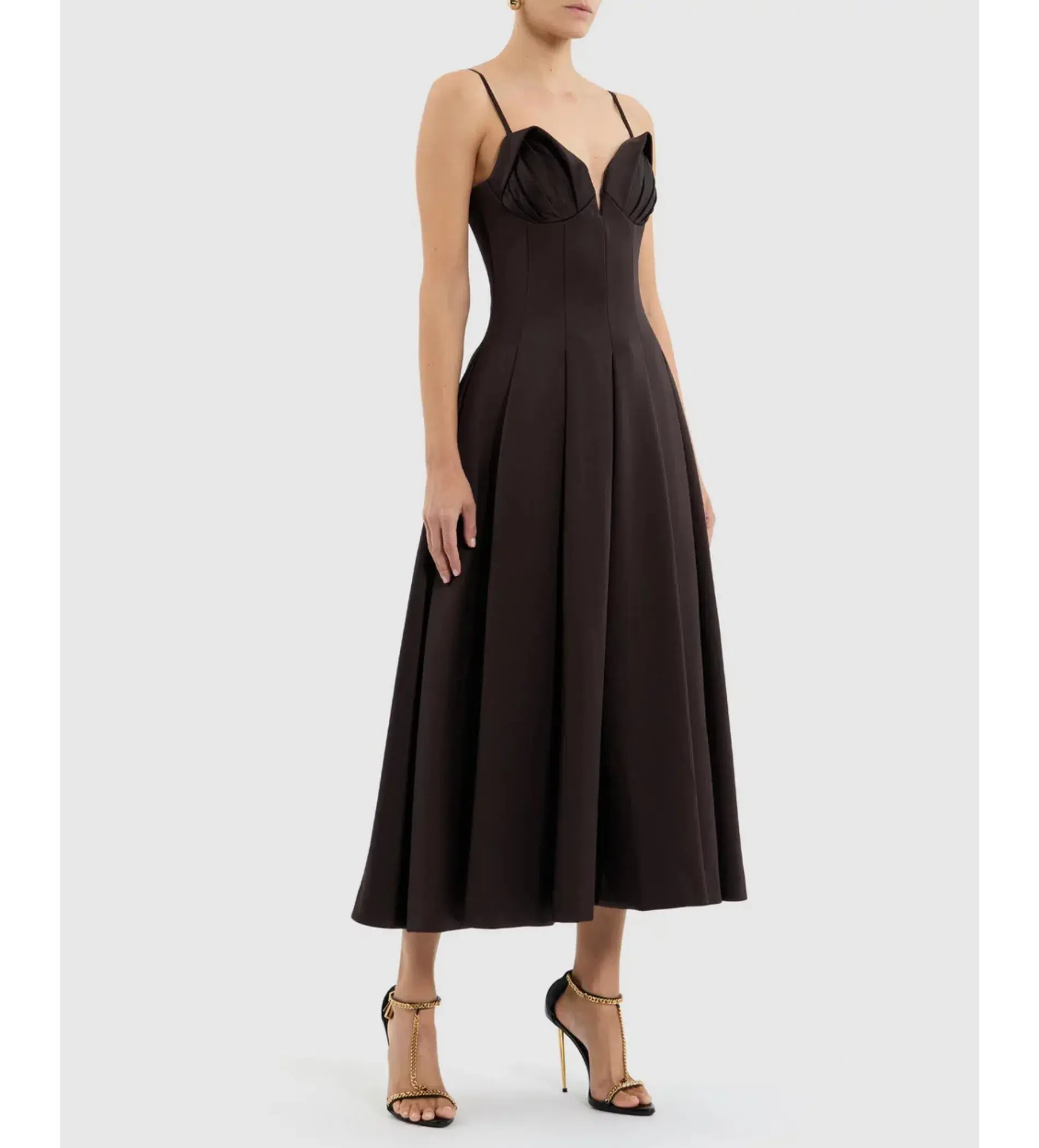 Rebecca Vallance Saskia Midi in Chocolate Size AU  8 - Image 2