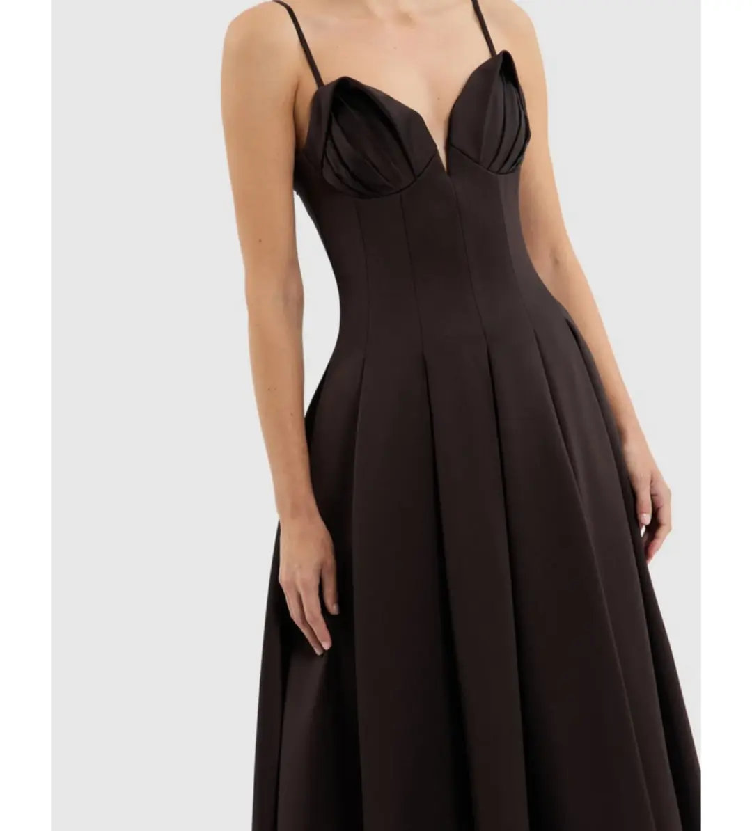 Rebecca Vallance Saskia Midi in Chocolate Size AU  8 for rent on The Volte - main image