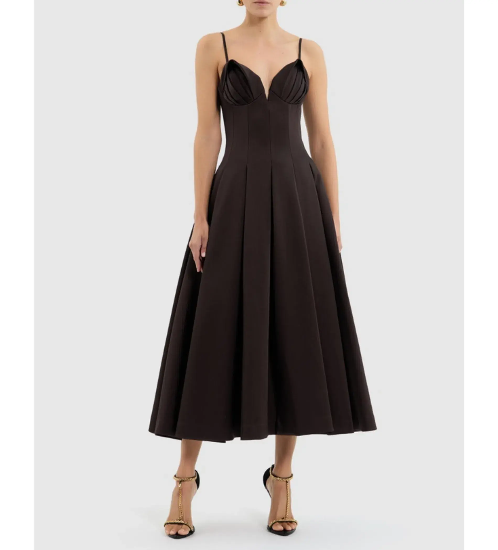Rebecca Vallance Saskia Midi in Chocolate Size AU  8 - Image 1