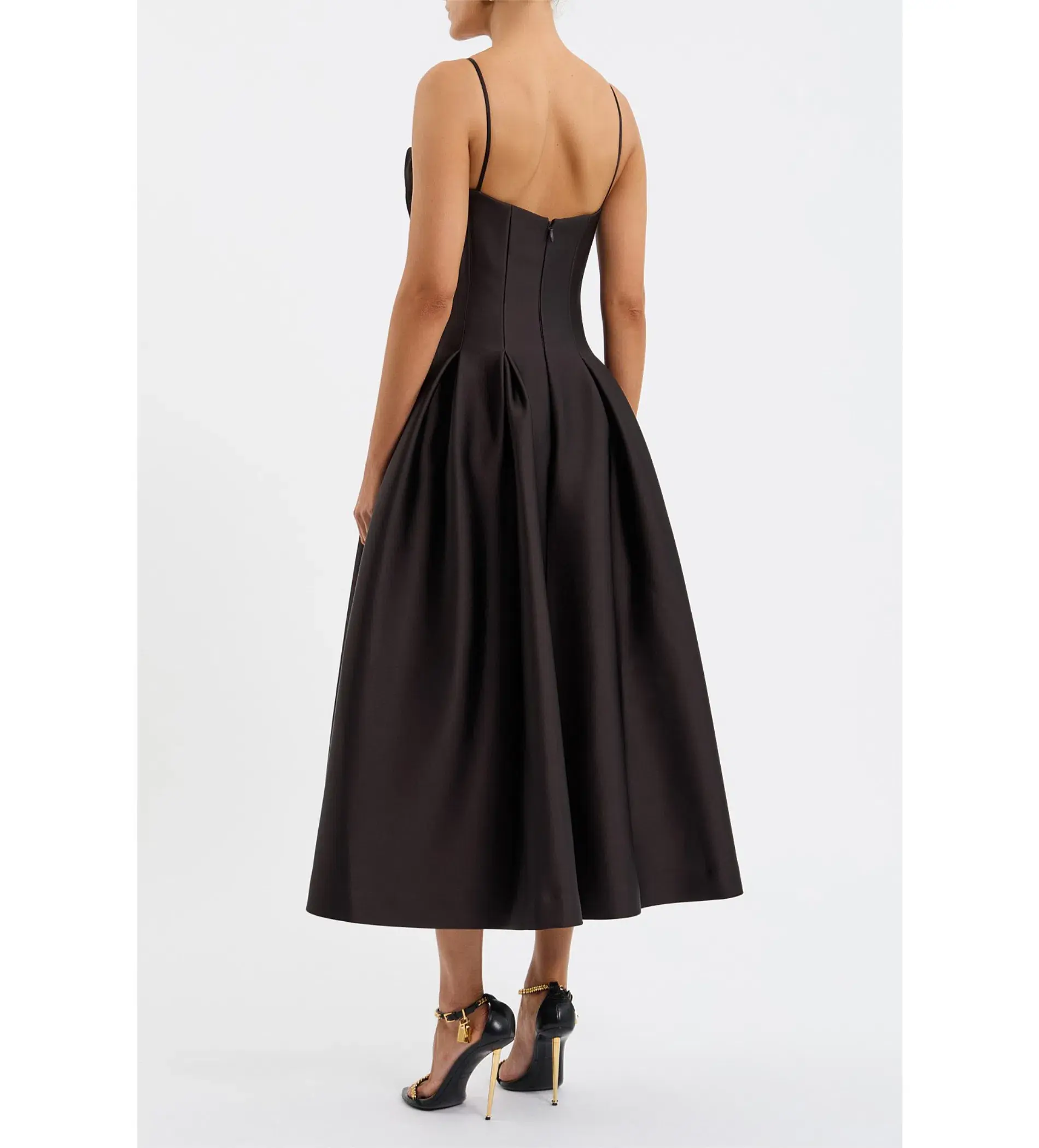 Rebecca Vallance Saskia Midi Dress Chocolate Size AU 12 - Image 3