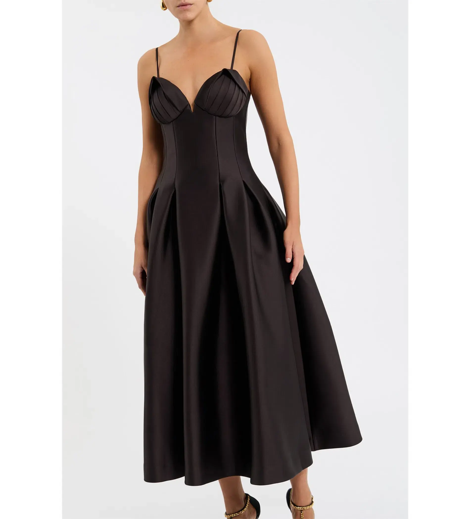 Rebecca Vallance Saskia Midi Dress Chocolate Size AU 12 - Image 2