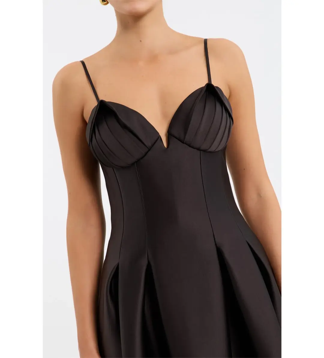 Rebecca Vallance Saskia Midi Dress Chocolate Size AU 12 for rent on The Volte - main image