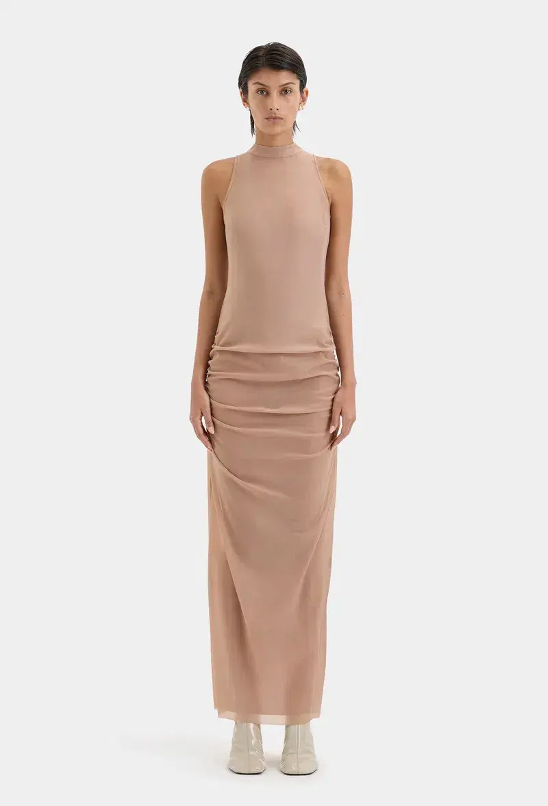 Sir the Label Ruby Open Back Gown Light Tan Size AU 8 - Image 1