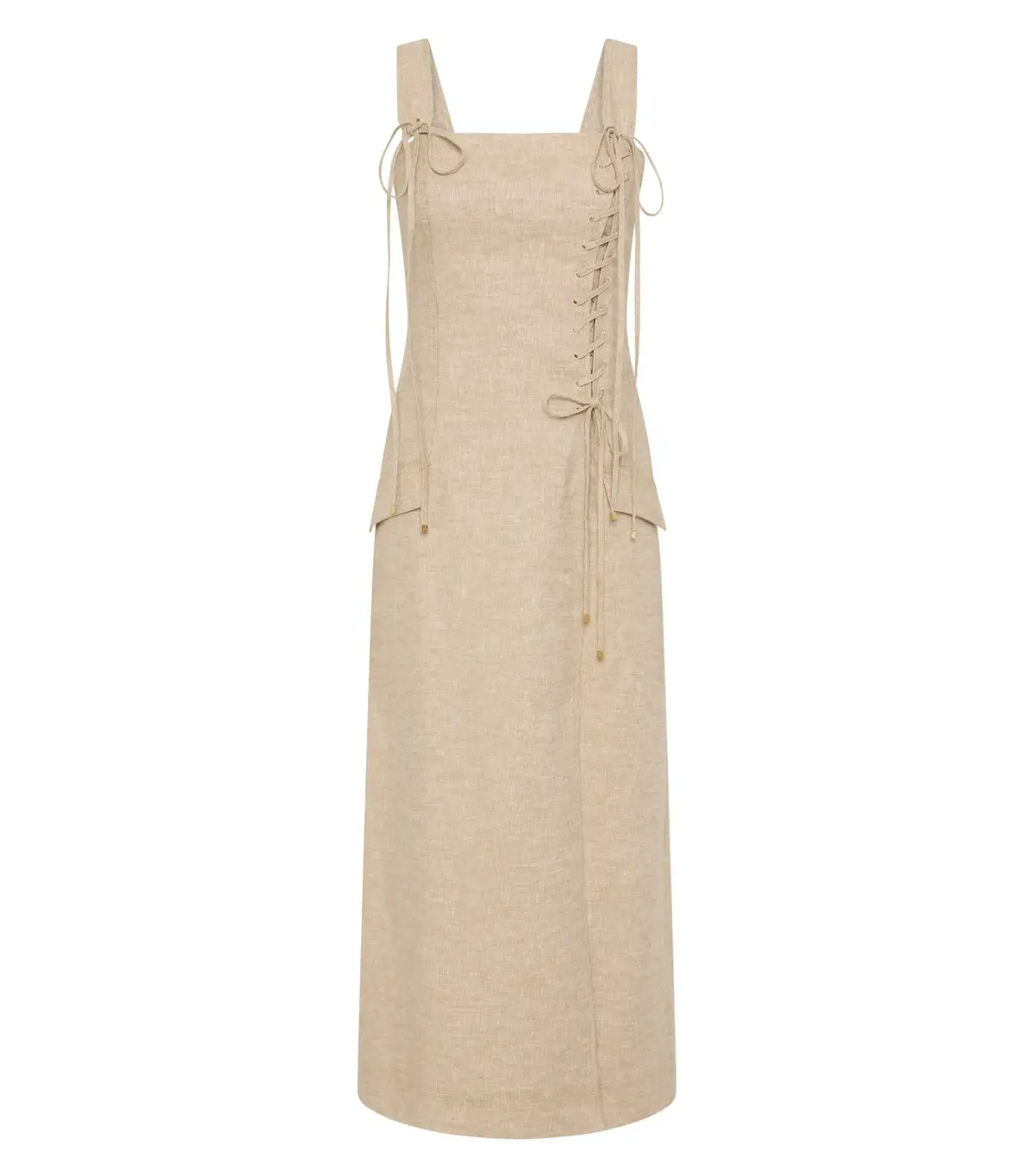 Aje Morgan Midi Dress Dune Beige Size 8/S - Image 6