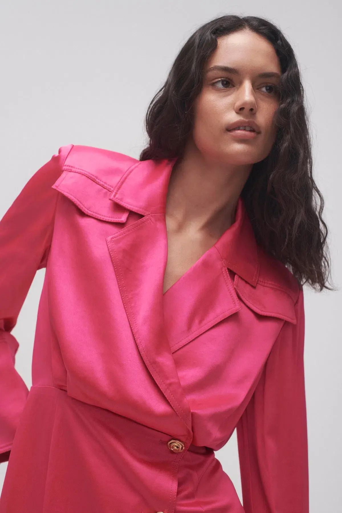 Aje Echo Mini Shirt Dress Pink Size AU 14 - Image 6