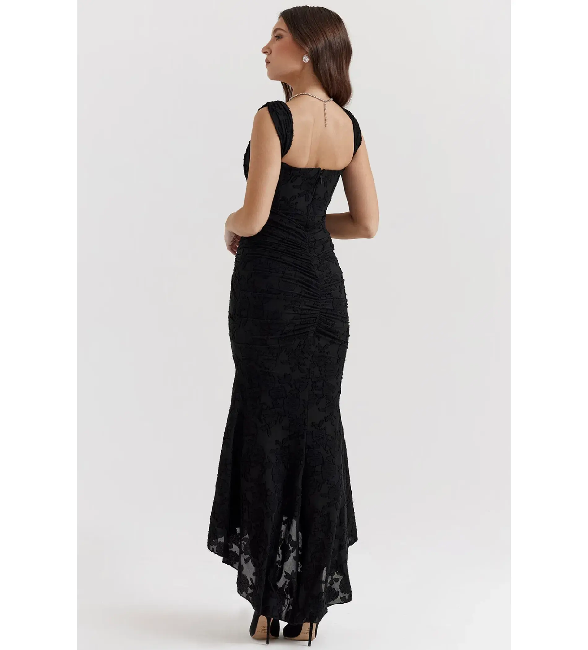 House Of CB Cesca Maxi Dress Black Floral Size 14 - Image 5