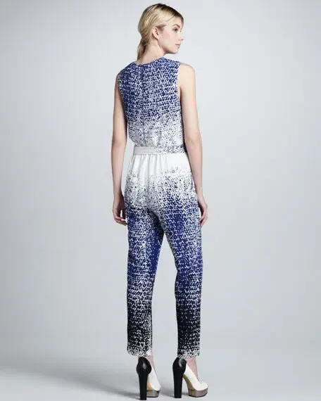 Diane Von Furstenberg Kawena Jumpsuit Multi Print Size 4 - Image 2