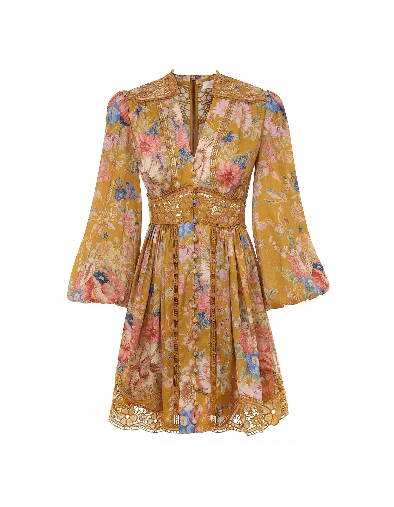 Zimmermann August Plunge Mini Dress Multi Print Size 1 / AU 10 - Image 3