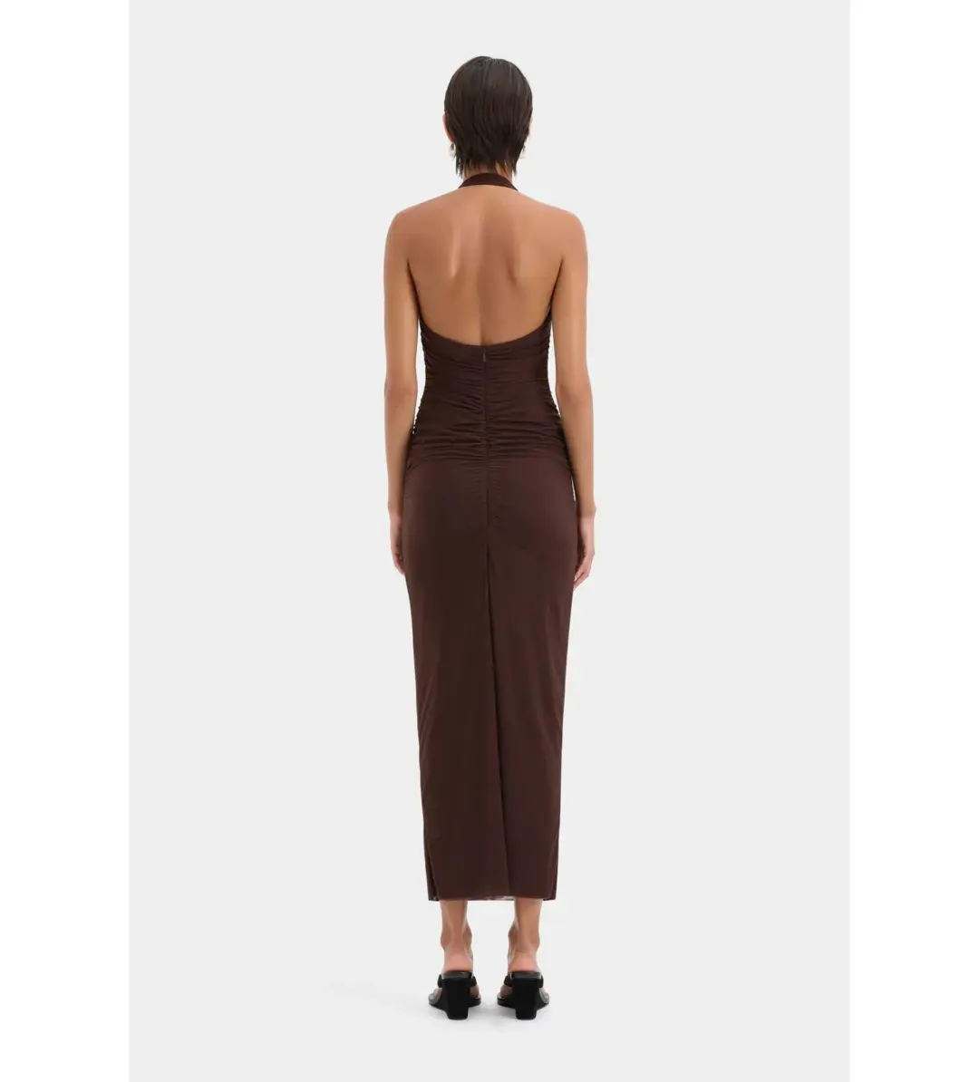 SIR Jacques Knot Midi Dress Chocolate Size AU 8 for rent on The Volte - main image