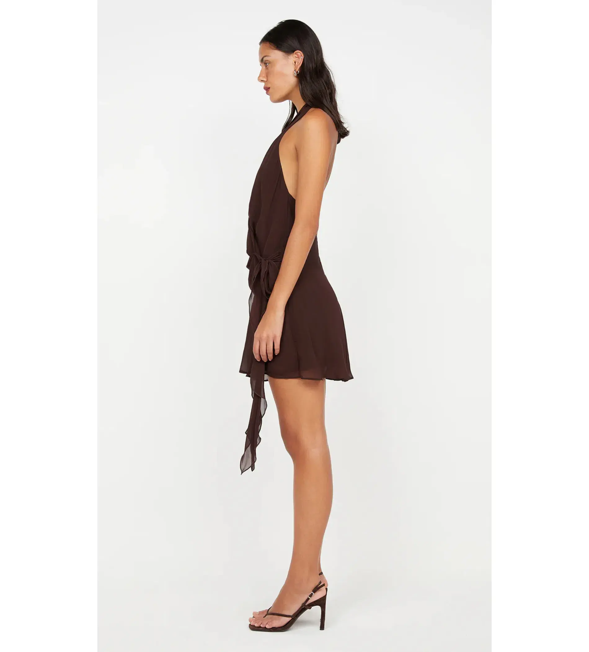 Bec & Bridge Celyse Mini Dress Dark Chocolate Size 8 - Image 3