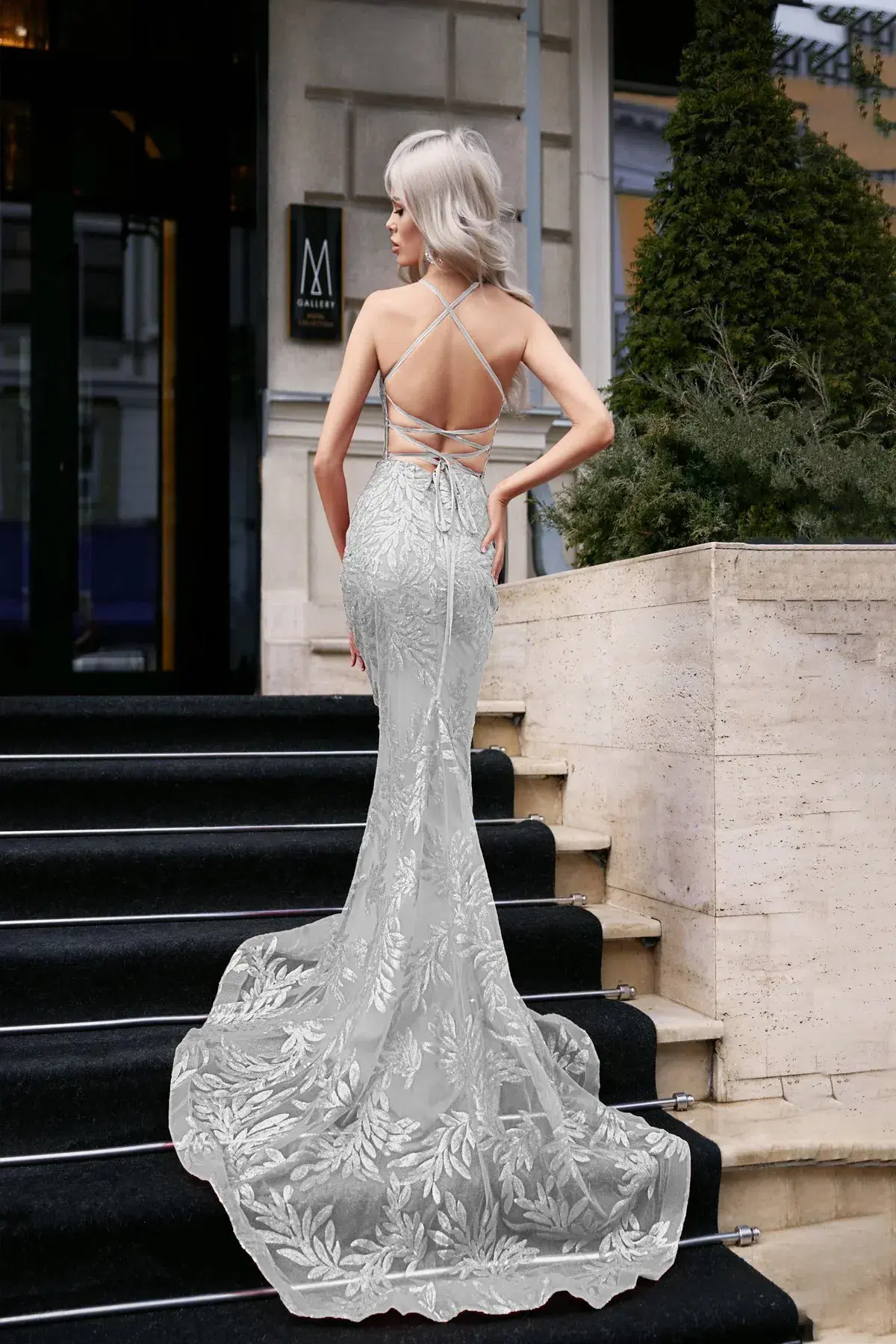 Tina Holly BB001 Formal Prom Dress Silver Size 4  - Image 2