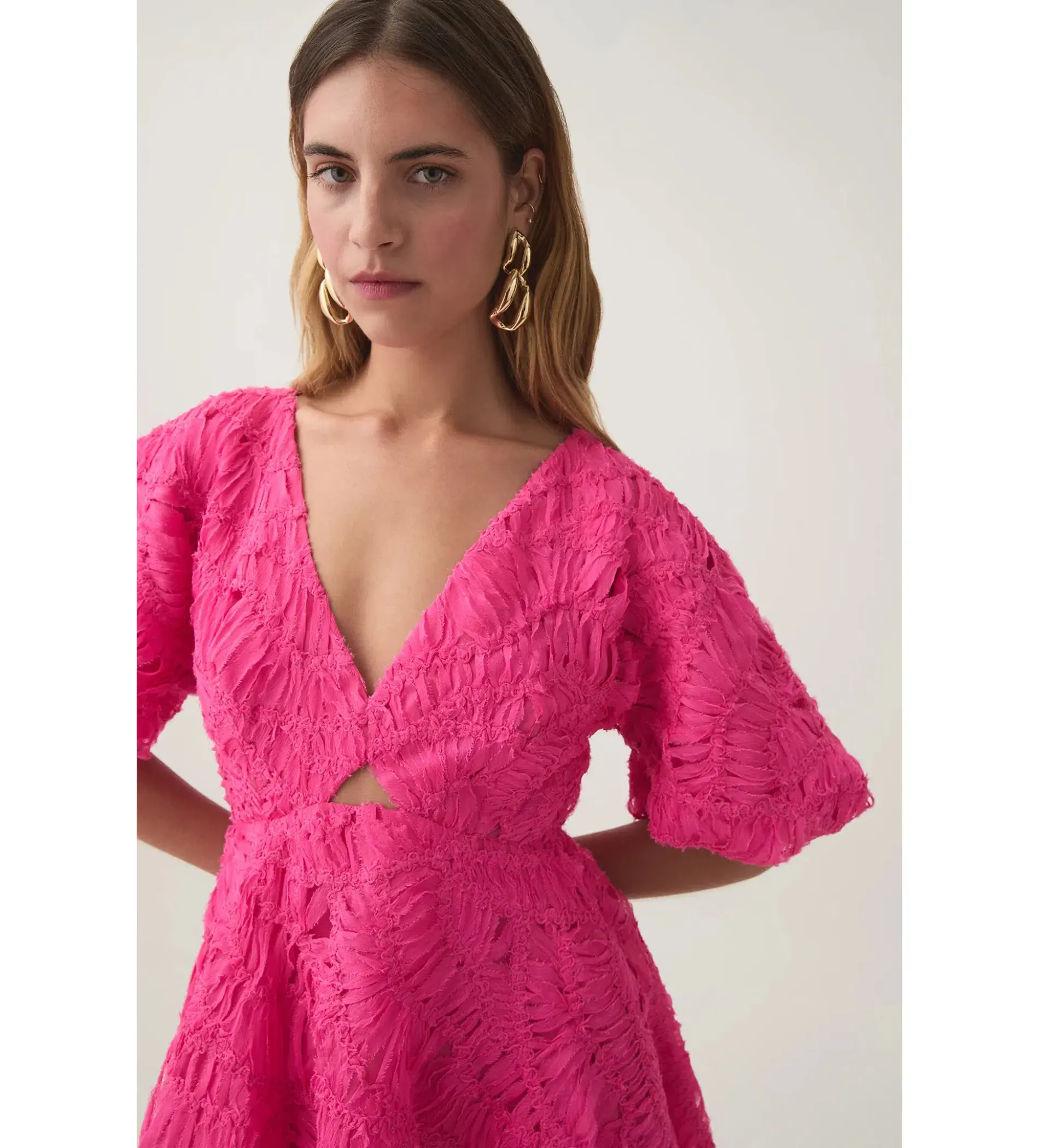 Aje Florential Mini Swing Dress Azalea Pink Size 8 - Image 4