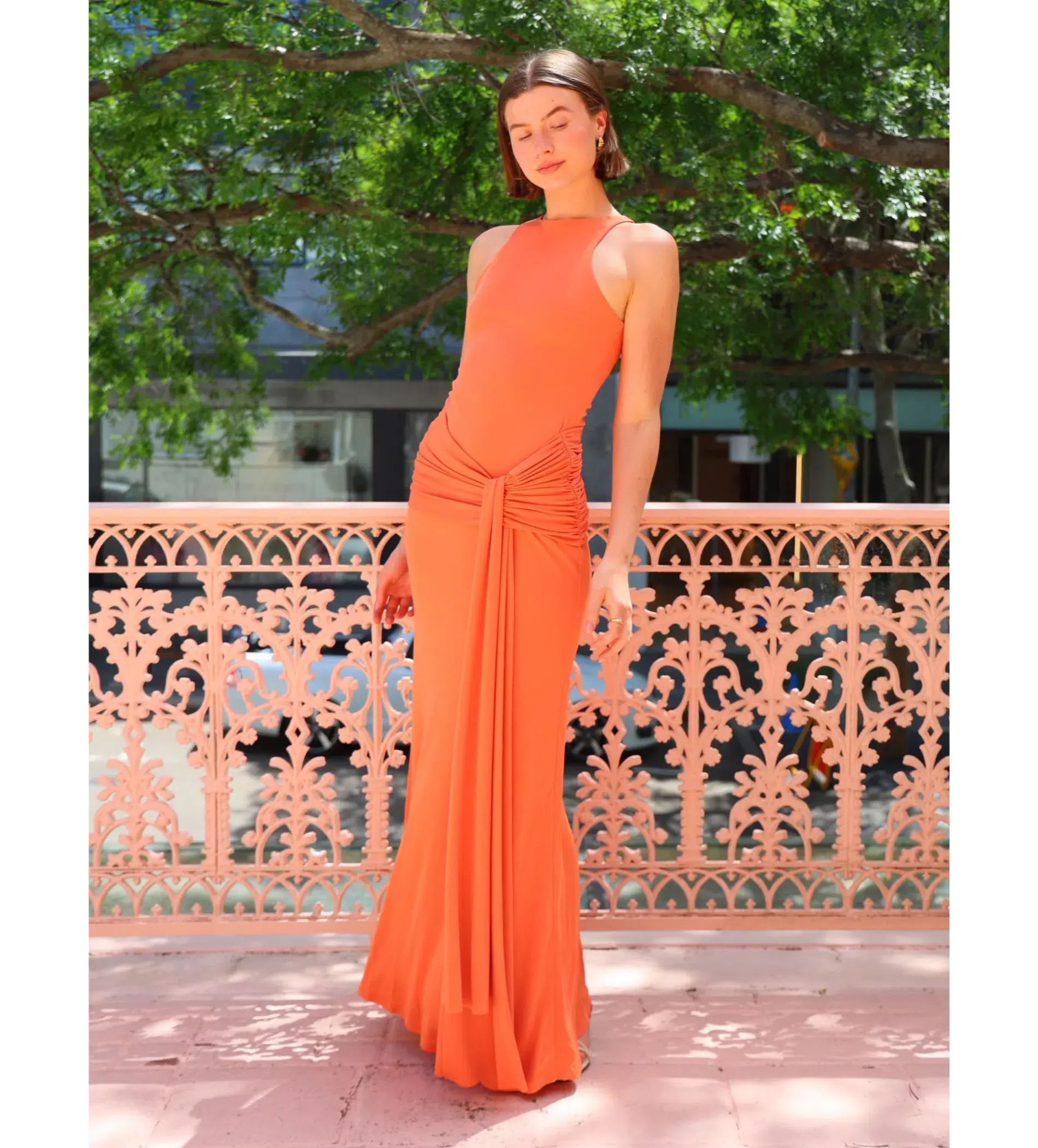 By Nicola Charli Racerback Sarong Dress in Sunset Size S / AU 8  - Image 1