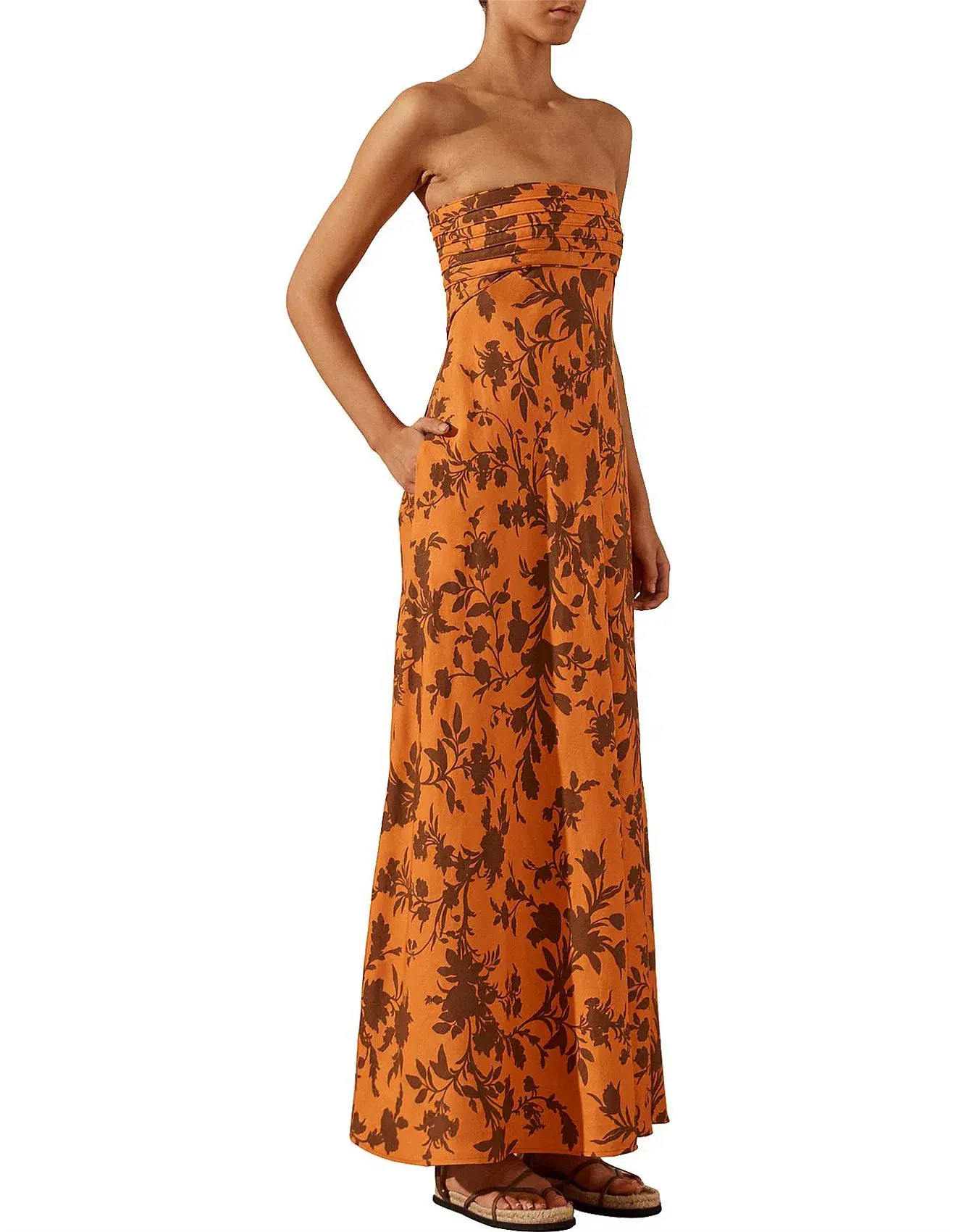 Shona Joy Uli Maxi Dress Orange Size 8 - Image 2