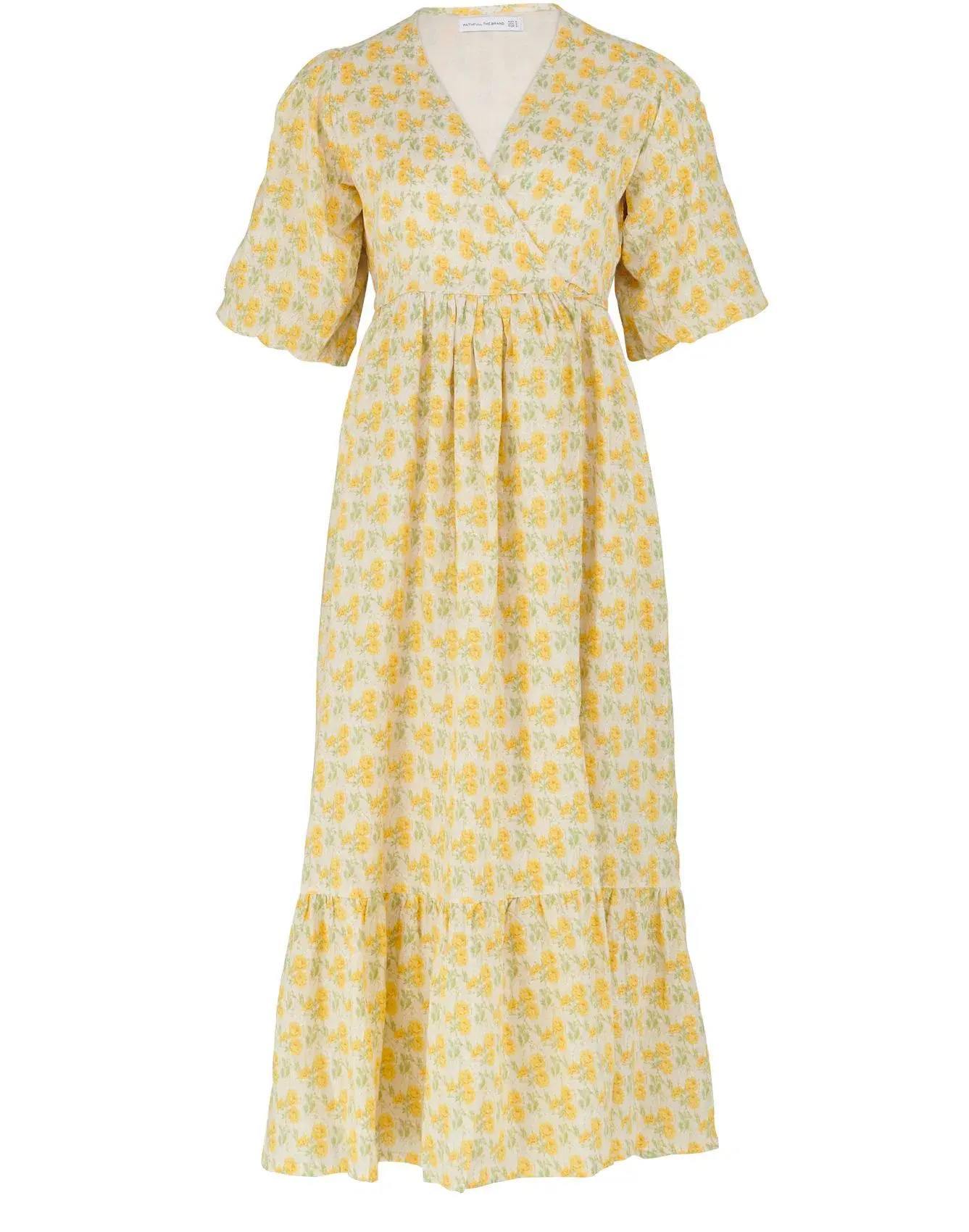 Faithfull the Brand Thulla Wrap Midi Dress in Dahlee Floral Print Size 8 - Image 4