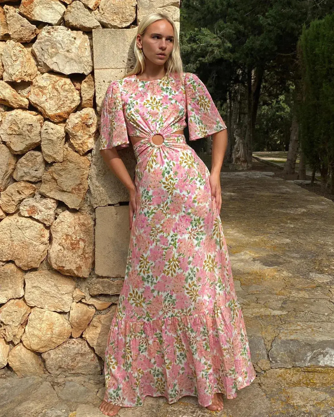 Hansen & Gretel Flores Dress in Watercolour Size AU 8 - Image 1