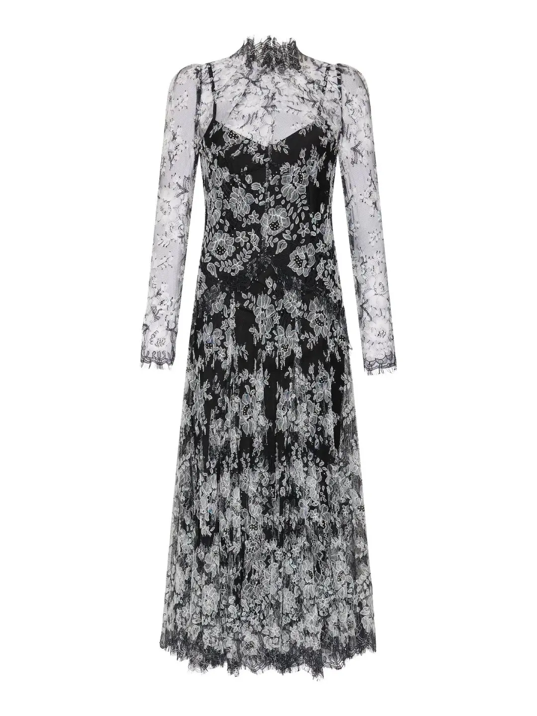 Moss & Spy Melody Midi Dress in Black/Ivory Size AU 14 for rent on The Volte - main image