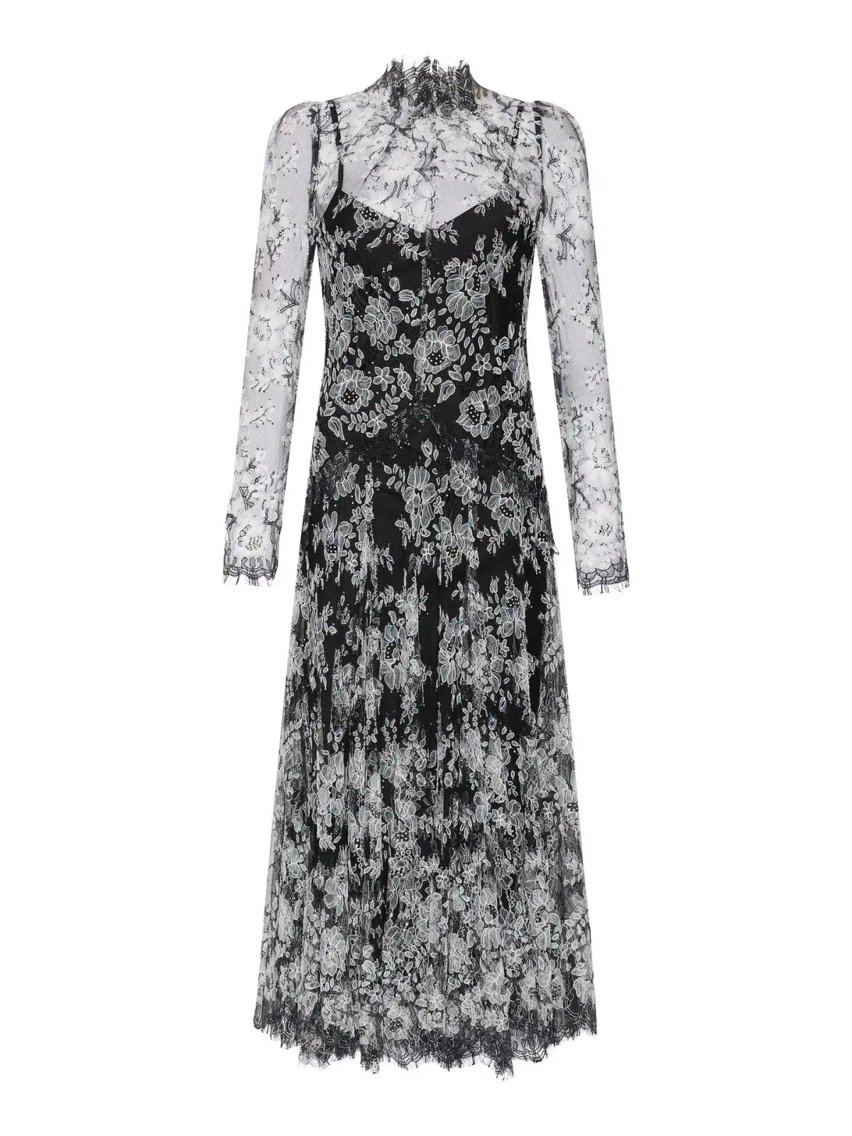 Moss & Spy Melody Midi Dress in Black/Ivory Size AU 14 - Image 7