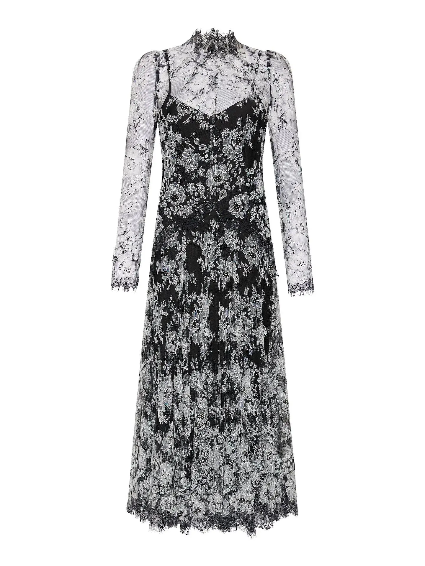 Moss & Spy Melody Midi Dress in Black/Ivory Size AU 14 - Image 7